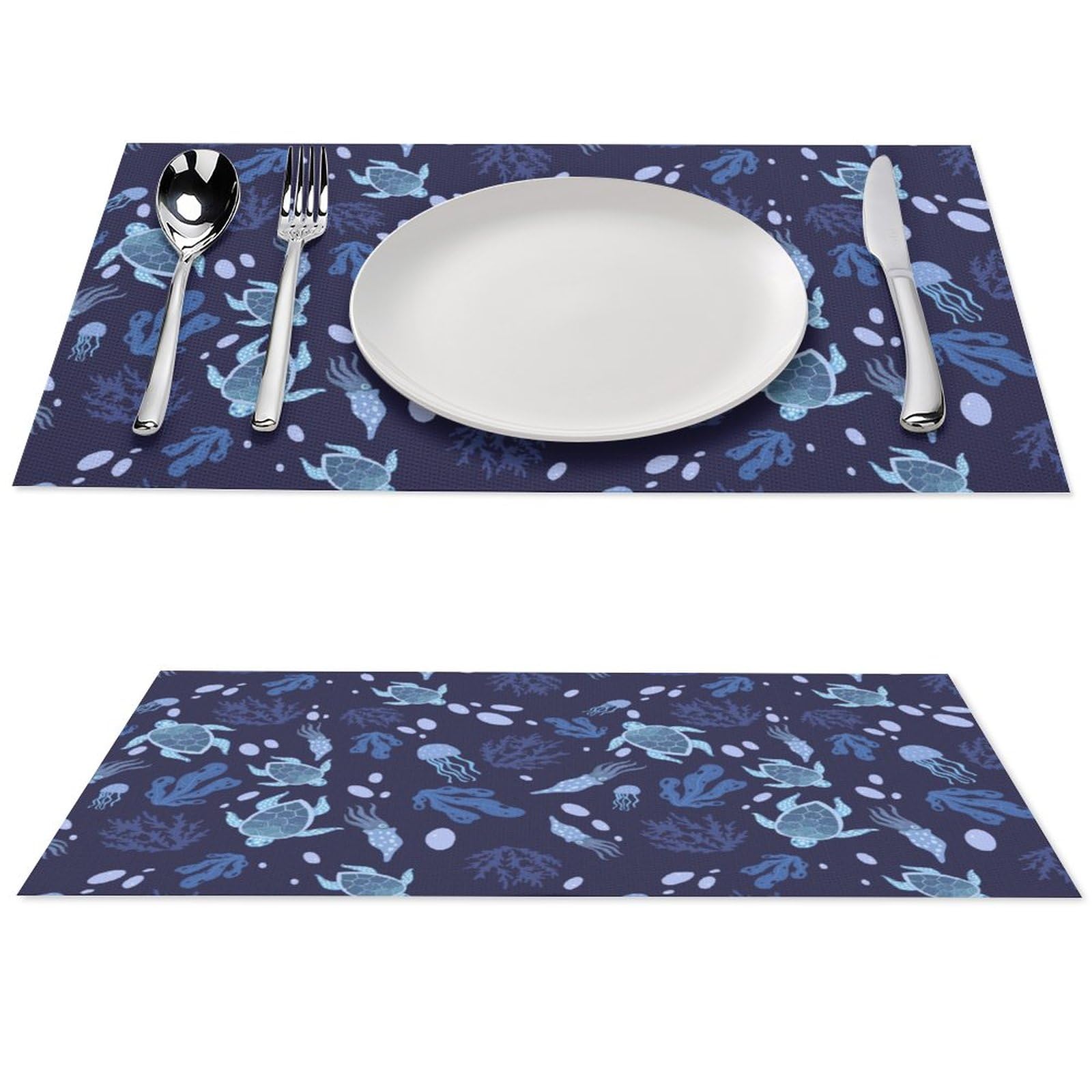 Sea Turtle Placemats Set of 1 PCS Washable Table Runner 18" X 12" Place Mats for Kitchen Party Dining Decoration