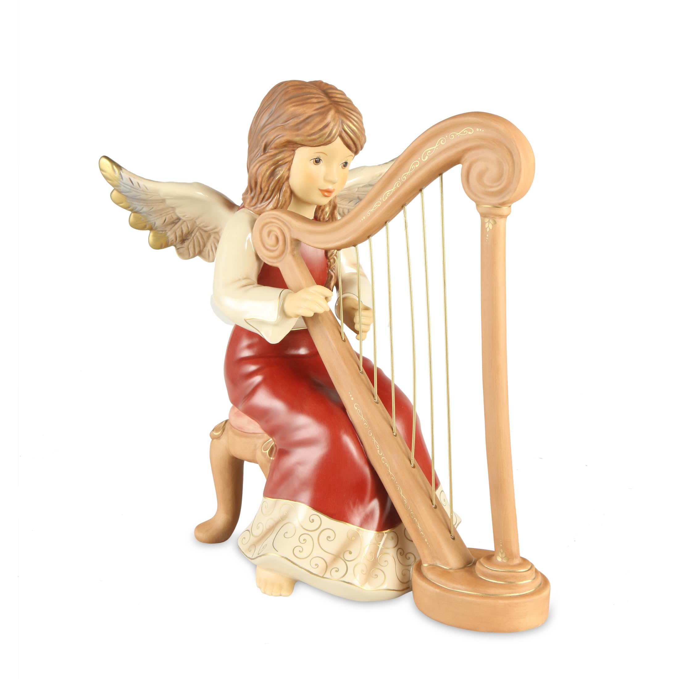 Ange Goebel Douce mélodie de Noël bordeaux, une statuette de collection raffinée