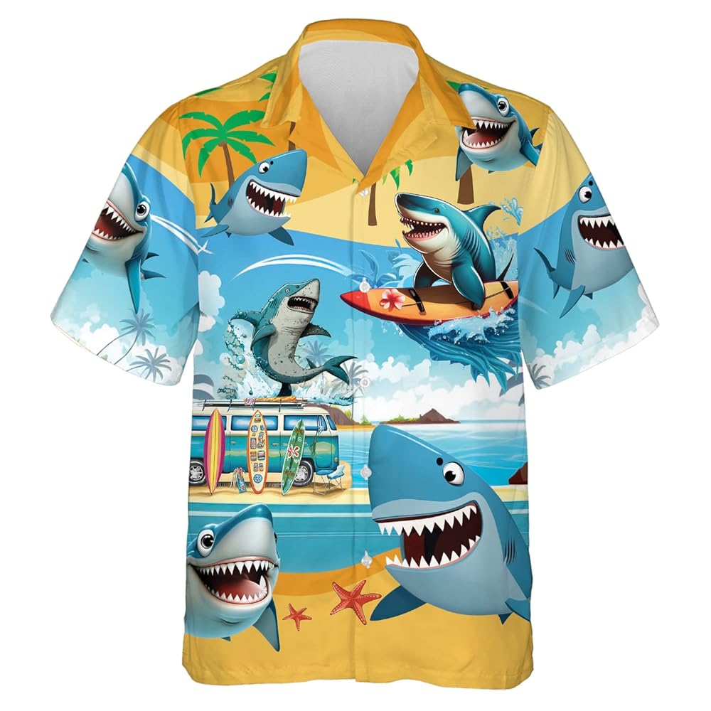 トップス Shark Aloha Shirt DAN Shark Aloha Shirt – DAN
