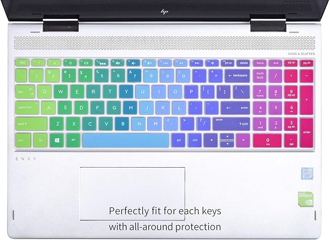Protector de Teclado para HP 15.6 y Envy 17, Silicona, Arcoíris miniatura 6