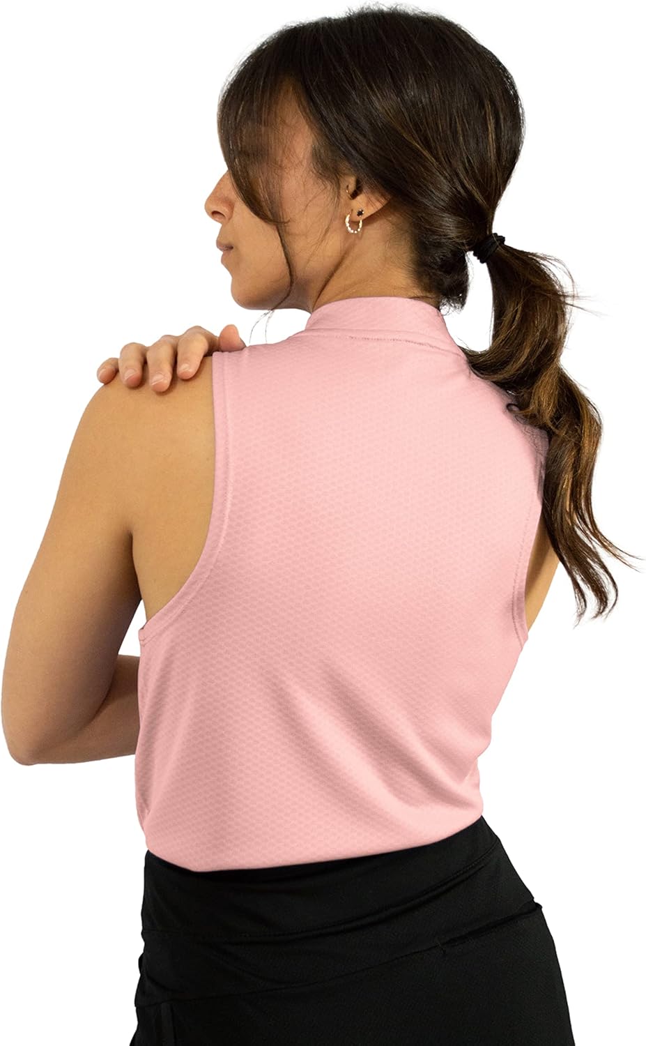 Three Sixty Six Womens Sleeveless Collarless Golf Polo Shirt with Zipper - Quick Dry Tank Tops for Women