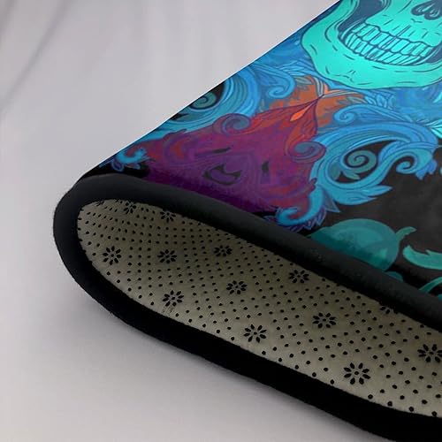 Miniatura 5 de Alfombras de cráneo, alfombra de cráneo de luz negra, alfombras de baño antideslizantes, alfombras suaves para decoración de cocina, dormitorio,