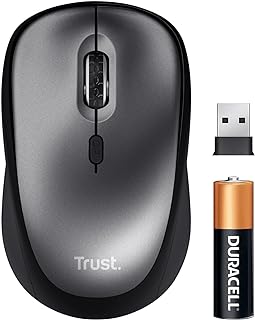Trust Wireless Mouse with Battery for Left and Right Hand, 83% Recycled Plastic, 800-1600 DPI, Micro USB Receiver, Compact…