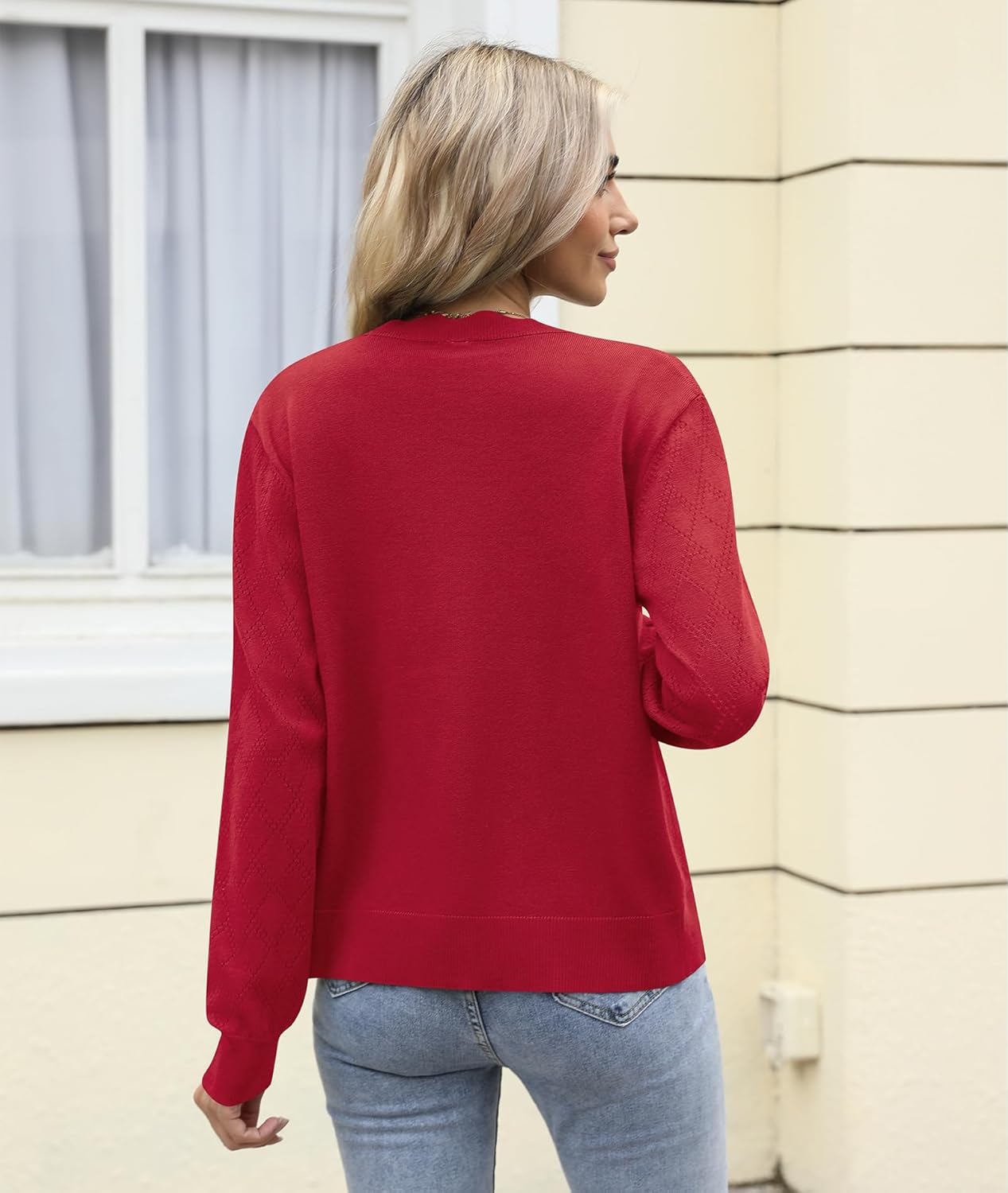 LILBETTER Women's Button Down Cardigan Long Sleeve Casual V-Neck Soft Knit Lightweight Cardigans Sweater - Image 5