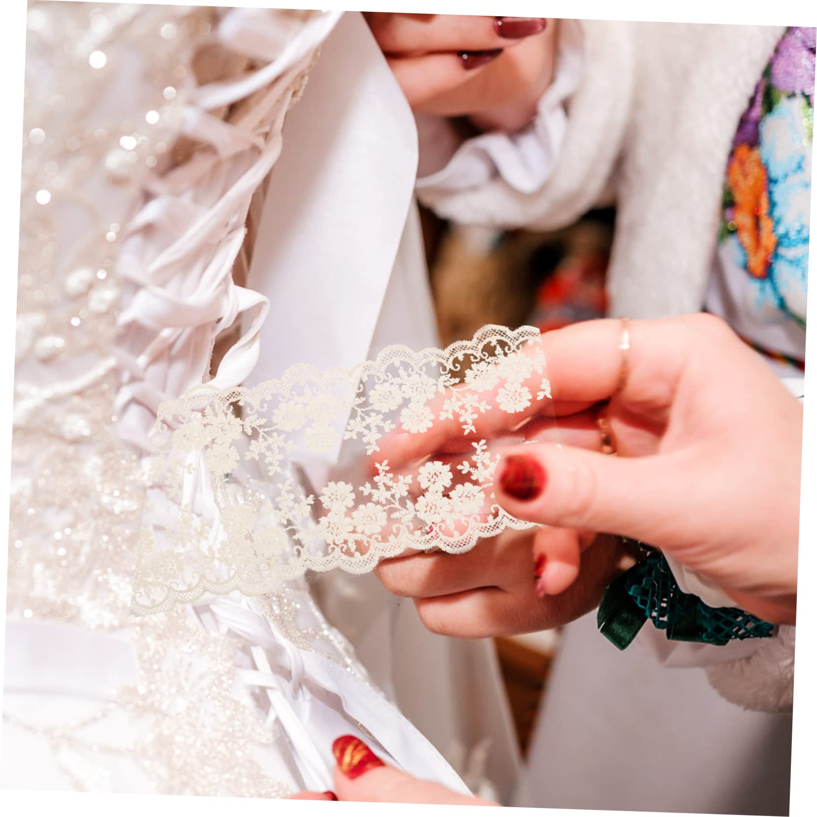 4rollos Encaje De Boda Trimming De Encaje Decorativo De Metros Material Para Manualidades Resistente Para Vestidos y Decoraciones