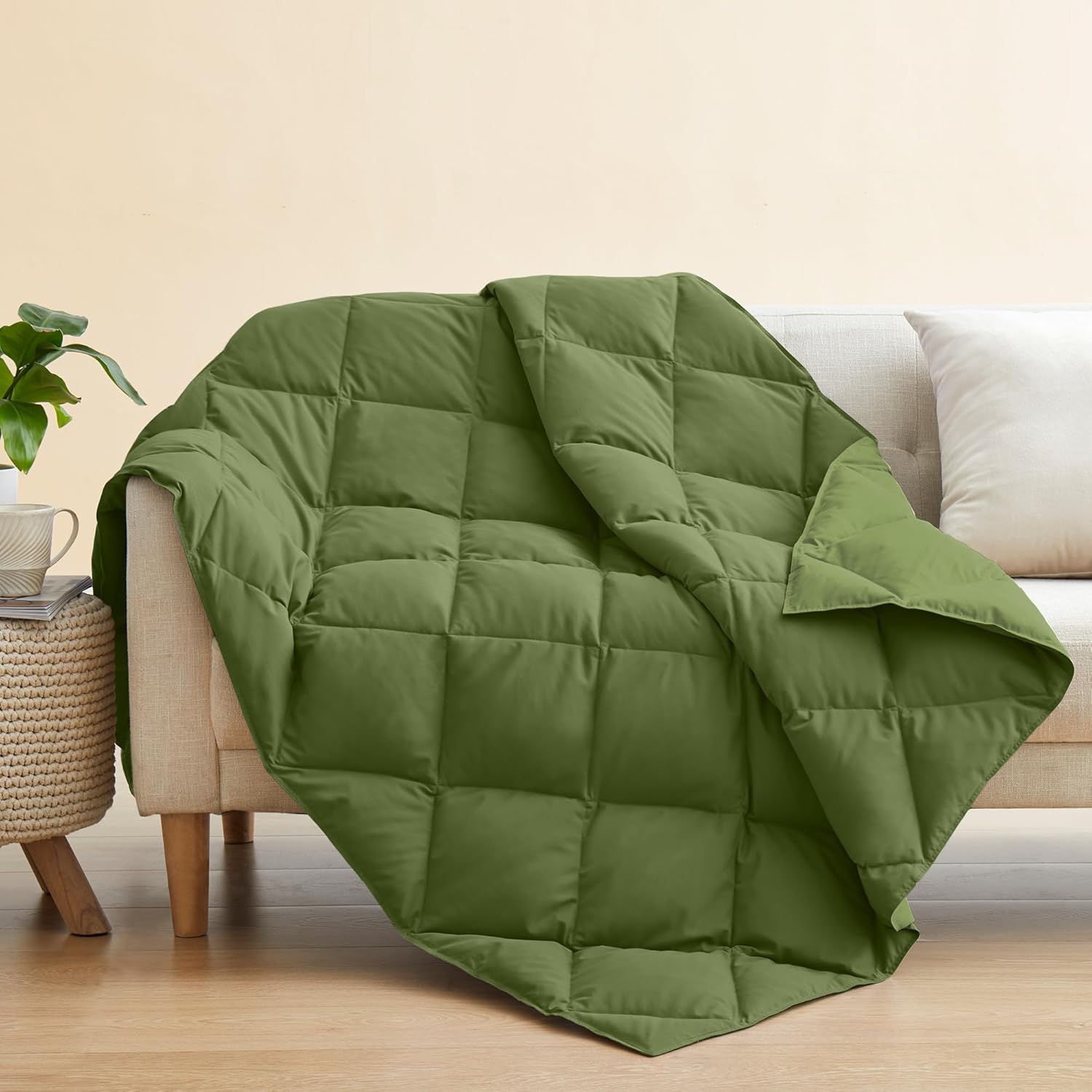 puredown® Down Throw Blankets, Lightweight Down Throw for Indoor and Outdoor, Soft