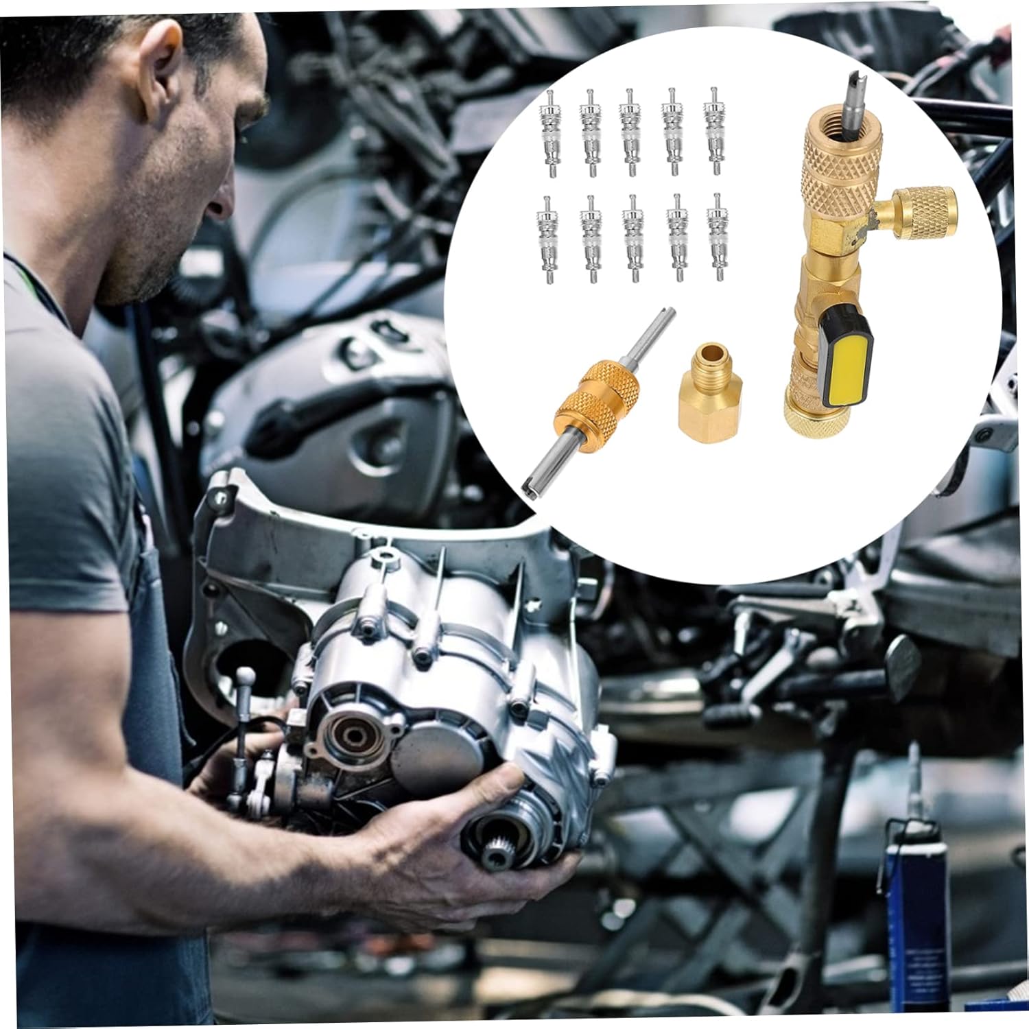 2sets Tyre Core Remover Tool Valve Core Wrench for Air Conditioning and Tire Repair Non- Knob Design Maintenance Kit Compatible