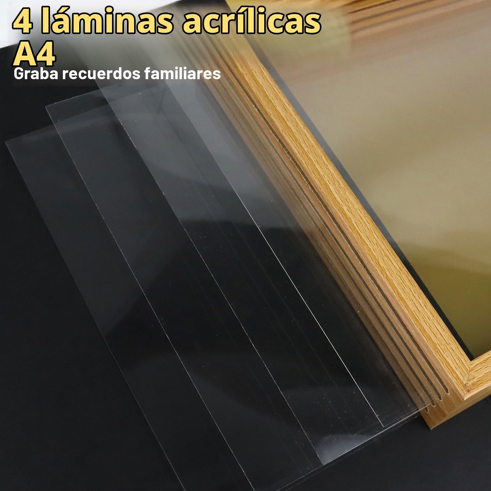 Set Huellas Familia, Marco de Madera Grande 31 x 22,4 cm, Kit Huellas de Manos y Pies Bebé, Pinturas No Tóxicas, Regalo para Recién Nacidos