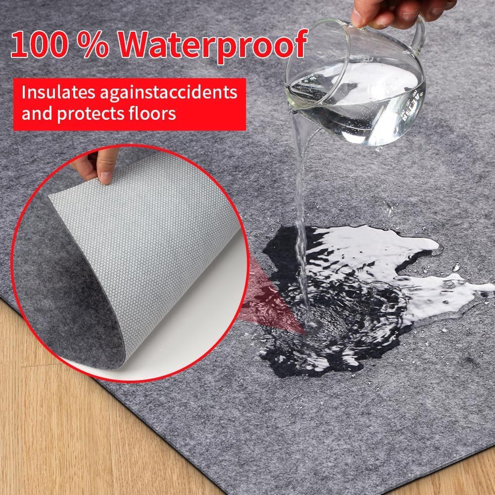 Tapis rond imperméable de 1,5 m - Antidérapant - Pour tous les sols et finitions - Tapis en feutre pour sols en bois dur - Maintient les tapis en place doux et sûrs (5TF)