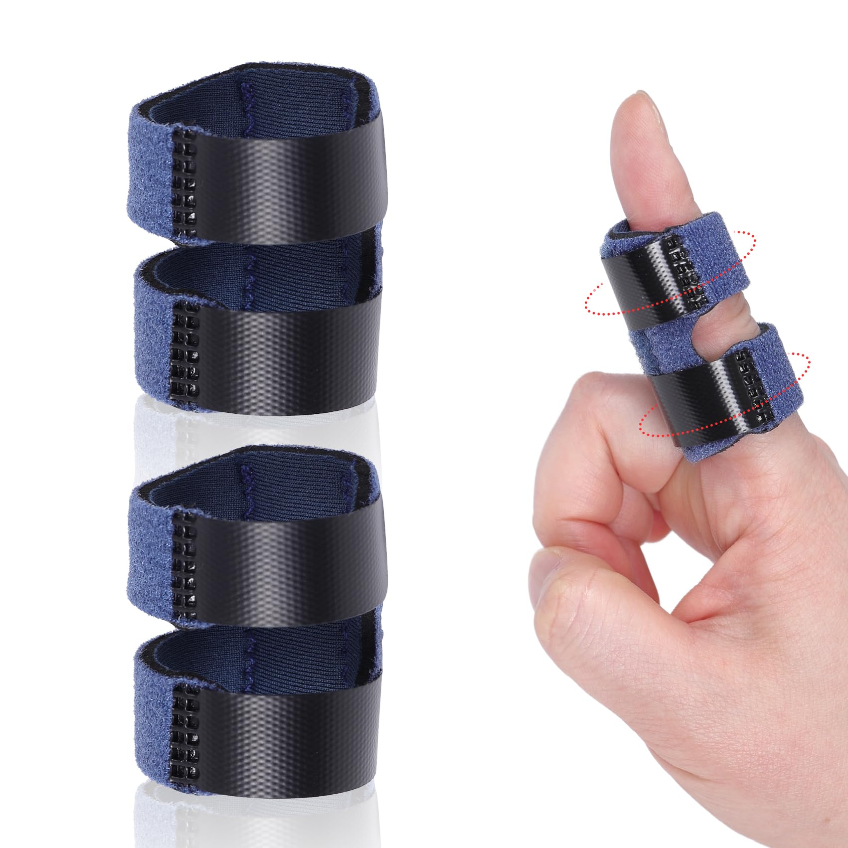 Andecoco 2 PCS Breathable Trigger Finger Splint, Adjustable Finger Brace, Thumb Brace for Broken Strained Arthritis for Thumb, Middle, Index, Ring,