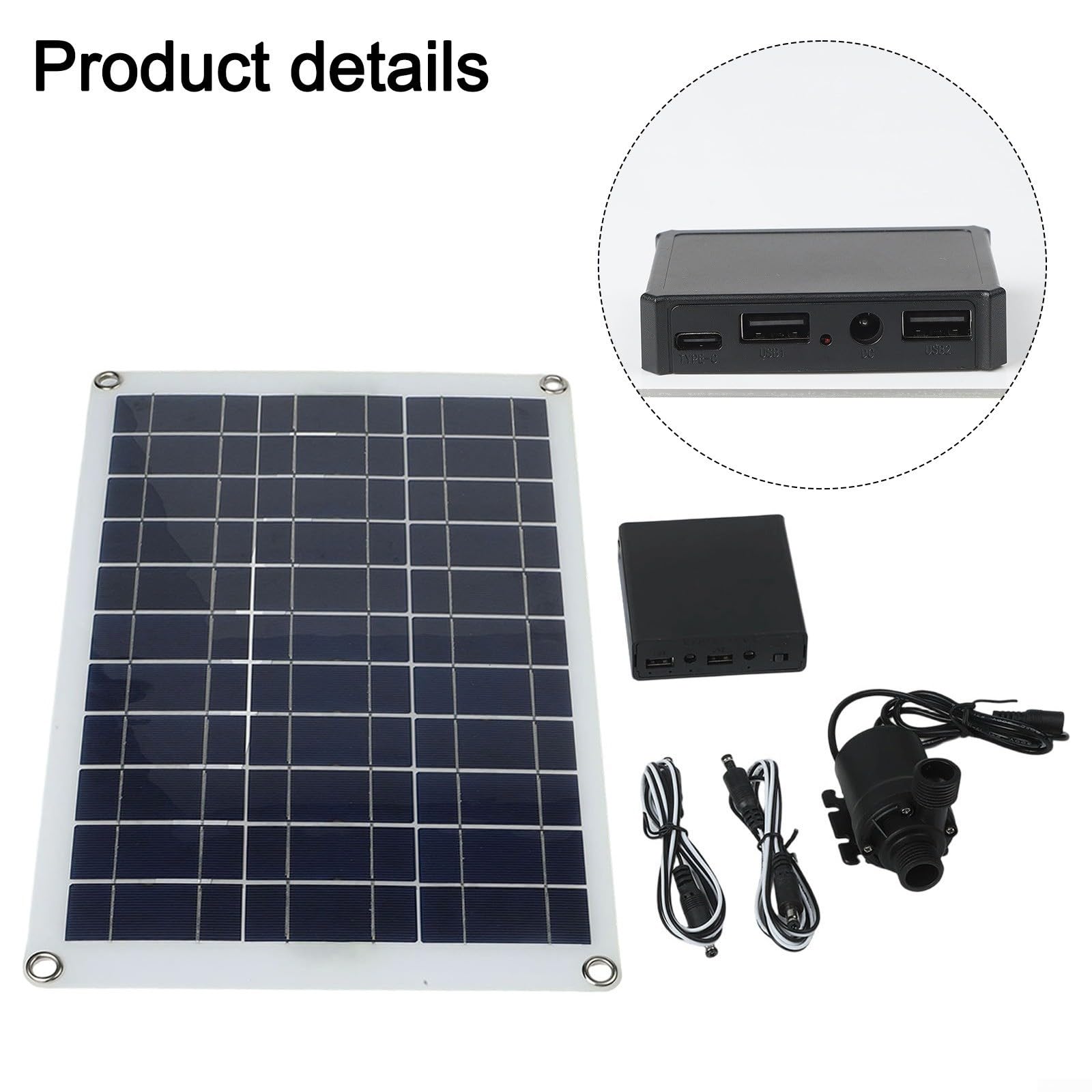 Pompa solare per laghetto da 50 W, set completo con pannello da 12 V, fontana d'acqua silenziosa per laghetto da giardino, acquario, portata 800 l/h, facile installazione