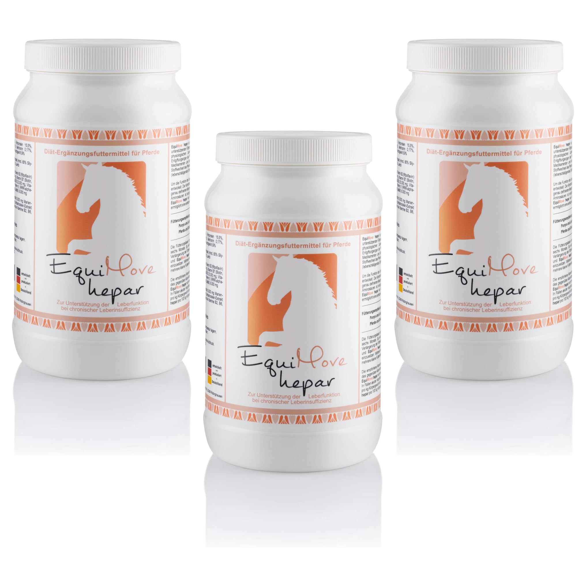 Dreierpack | Hepar (3 x 1,5 kg) - Zur Unterstützung der Leber und für die Entgiftung | Mit Mariendistel (Silymarin), Artischocke (Cynarin), LOLA (L-Ornithin-L-Aspartat), Löwenzahn und Cholin