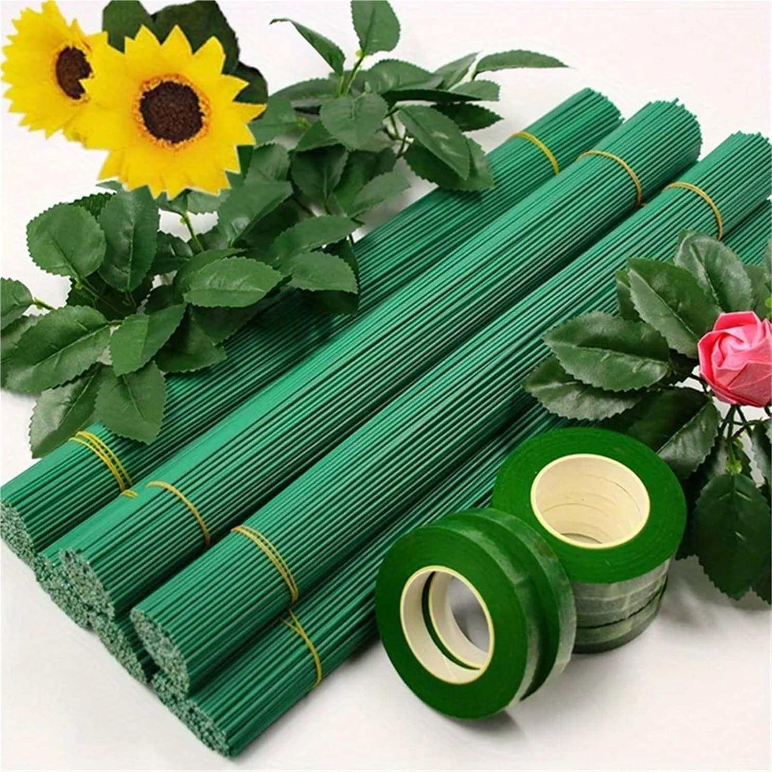 Floral Stem 200pcs Floral Stem Artificial Flower Rod for DIY Crafts Bouquet Arrangements and Decor Supplies