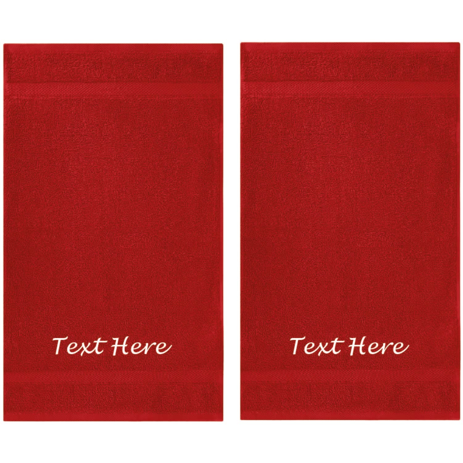 Personalized Towels Set with Embroidered Text - 2 Pack Highly Absorbent & Super Soft Turkish Cotton Hand Towels for Spa, Gym, Pool and Hotels - 16"x27