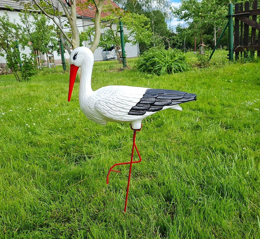 Figura ozdobna BOCIAN ŚREDNI H: 75 cm ogrodowa