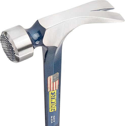 Miniatura 3 de ESTWING BIG BLUE - Martillo para enmarcar, garra recta de 25 onzas con construcción de acero forjado y agarre de reducción de golpes, E3-25SM