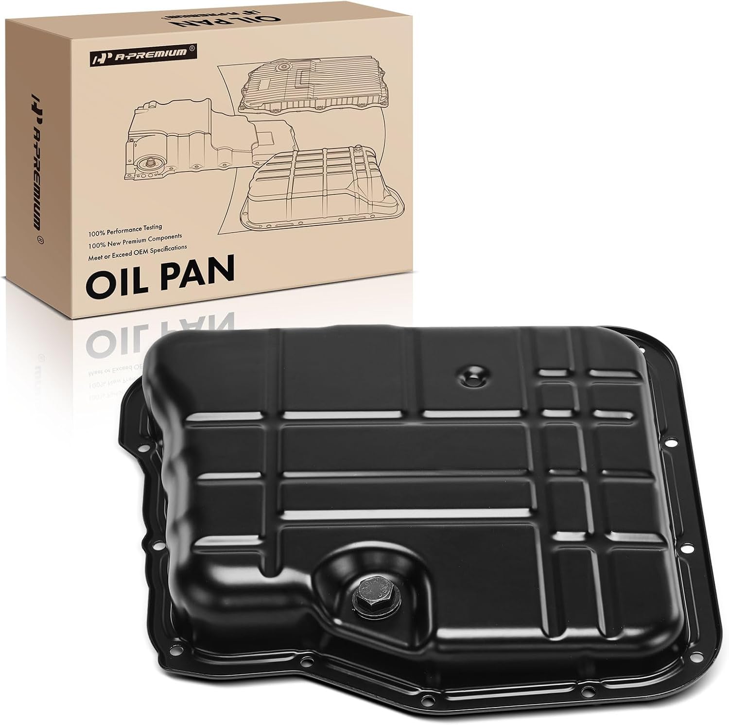 A-Premium Transmission Oil Pan Sump with Drain Plug Compatible with Subaru Outback, Legacy, 2010 2011 2012, 2.5L, CVT Automatic Transmission Only, Replaces 31390AA150