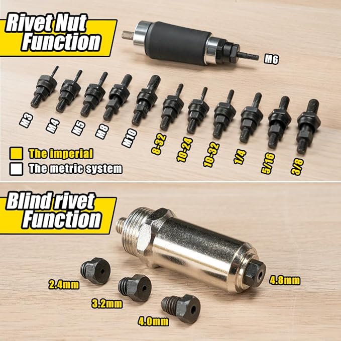 Kit de herramienta para tuercas roscadas, adaptador para taladro eléctrico miniatura 2