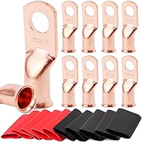 Vista 12 de TKDMR 6 terminales de batería de 4 AWG-3/8, terminales de alambre resistentes, terminales de anillo, extremos de cable de batería, terminales