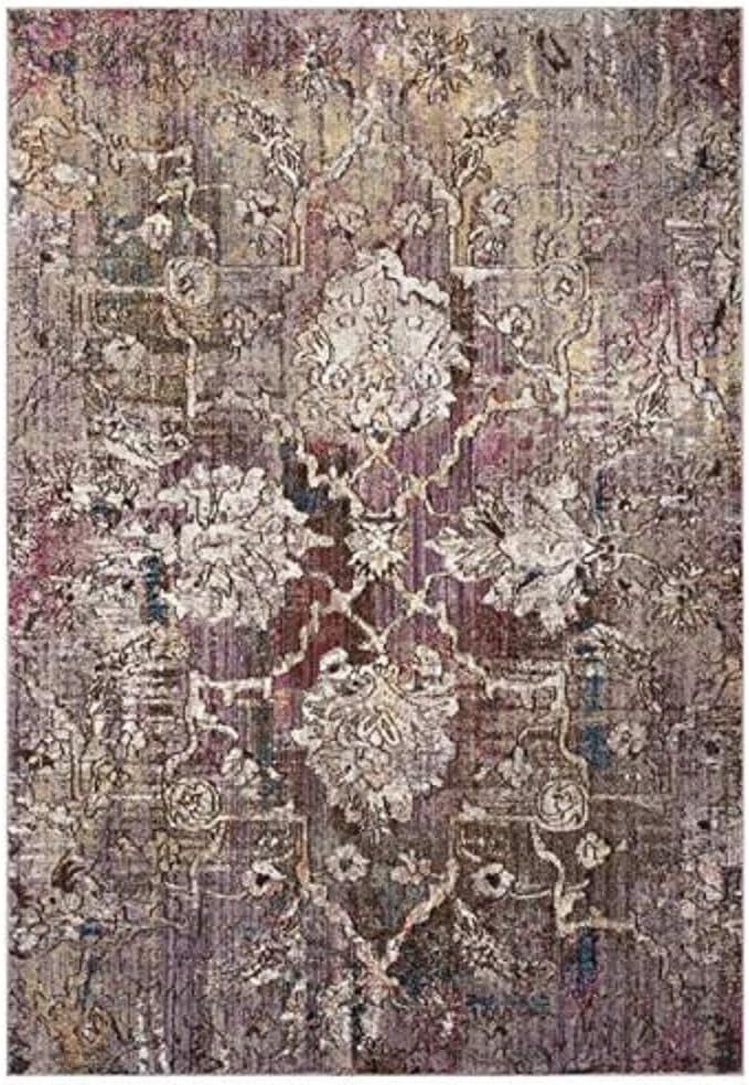 Bristol 6' x 9' Pink and Grey Synthetic Area Rug
