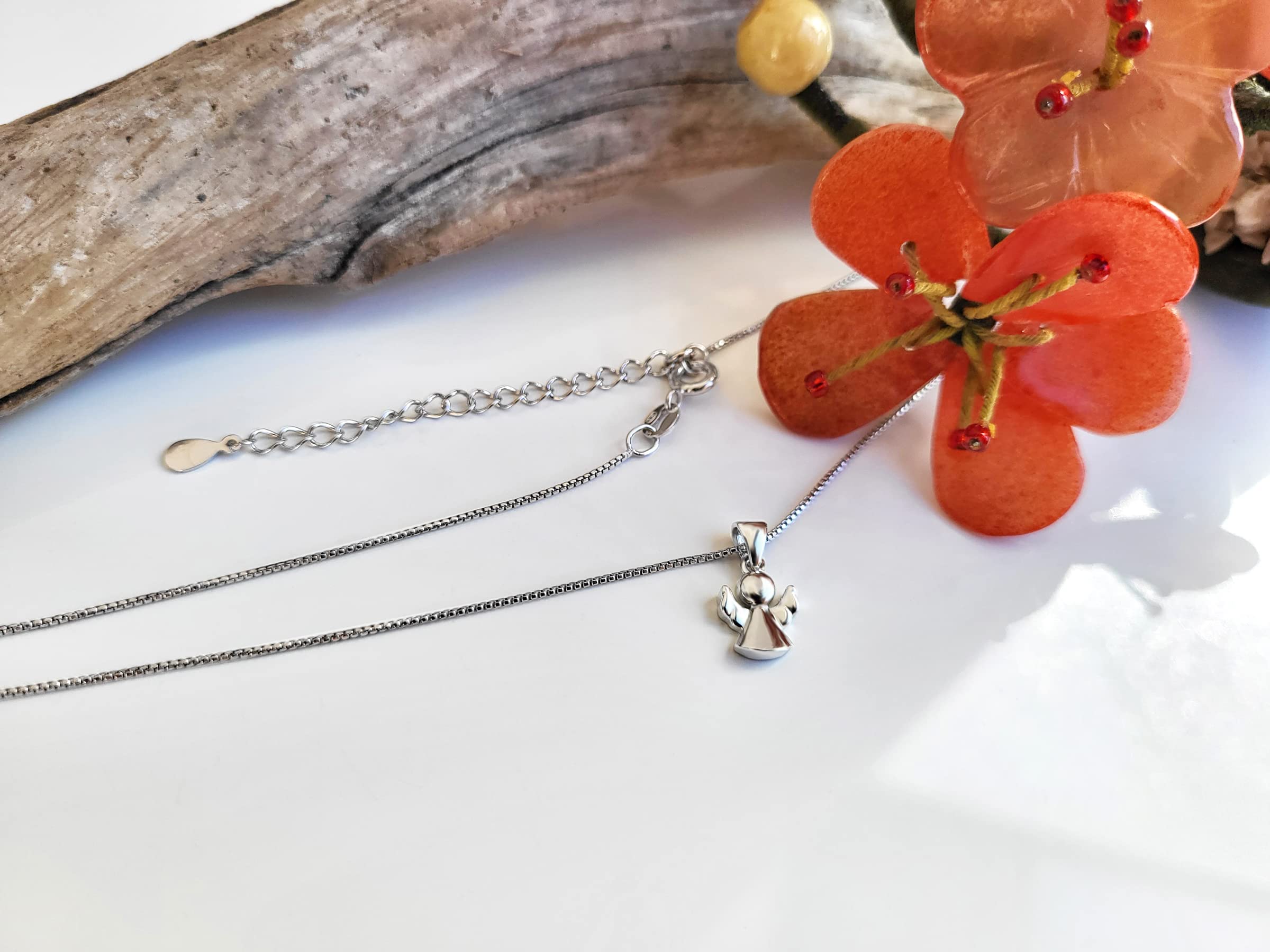 Schöner-SD - Collana in argento 925 con ciondolo a forma di angelo