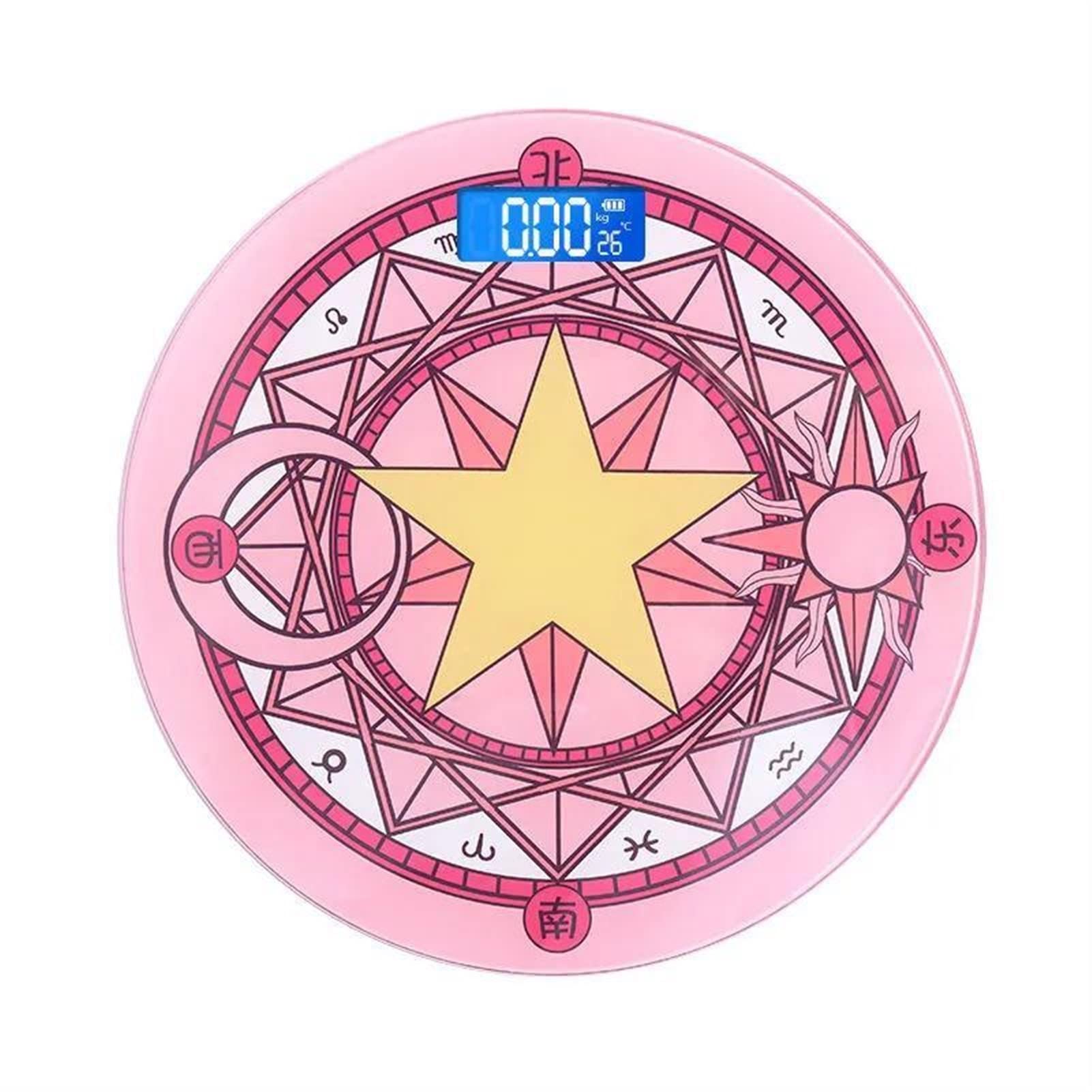 JINGYAN Cyfrowa waga łazienkowa Cute Pink Magic Array Bathroom Scale LCD Display Electronic Digital Body Weighing Smart Fat Balance Floor