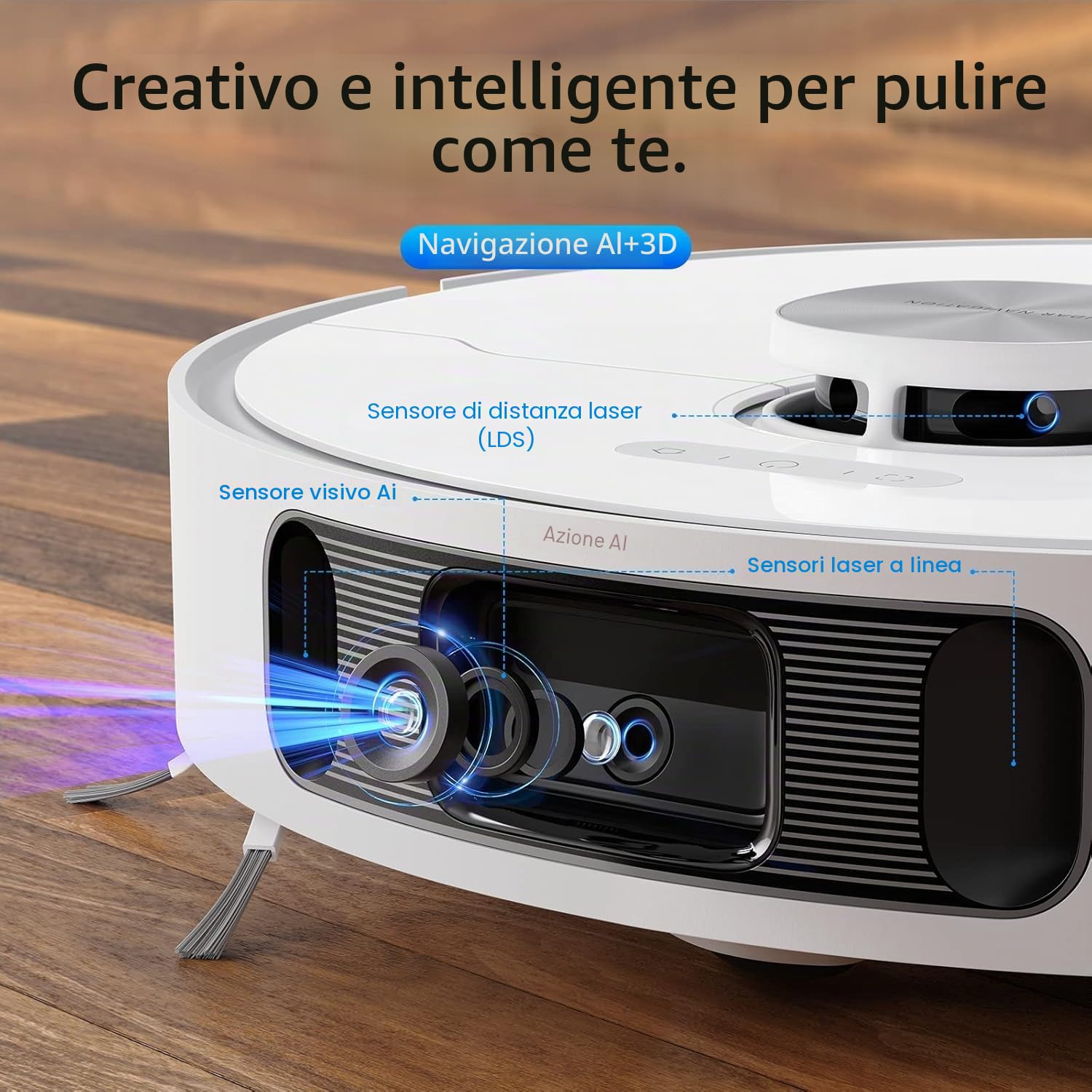 dreame Tech L10s Ultra Robot aspirapolvere e mocio, pulizia e asciugatura automatici, base autoriempiente e autosvuotante per 60 giorni di pulizia, aspirazione 5300 Pa e navigazione AI,