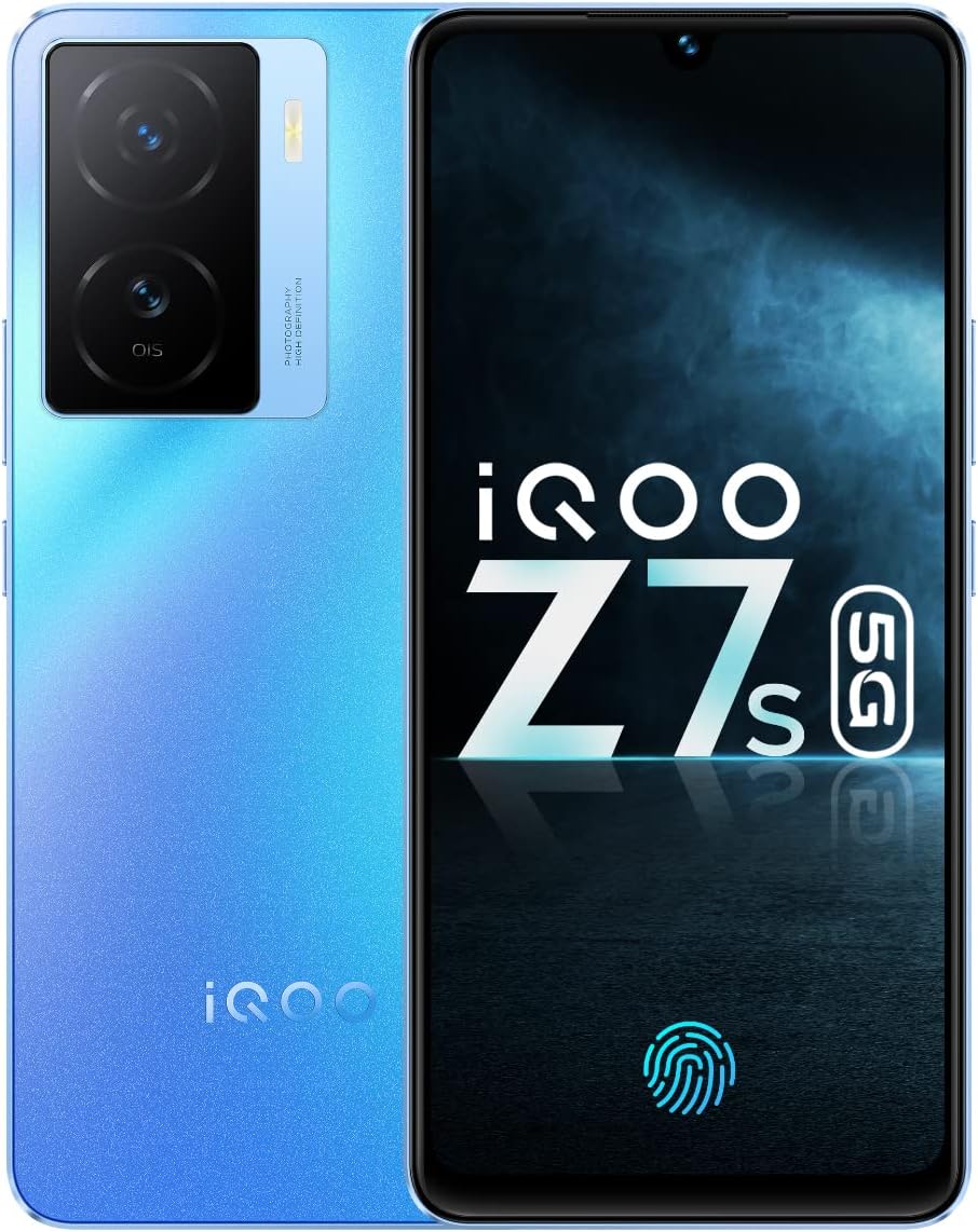 iQOO Z7s 5G by vivo (Norway Blue, 6GB RAM, 128GB Storage) | Ultra Bright AMOLED Display | Snapdragon 695 5G 6nm Processor | 64 MP OIS Ultra Stable Camera | 44WFlashCharge