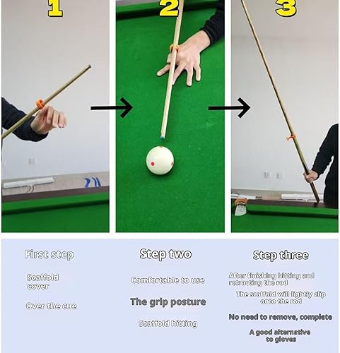 Miniatura 5 de 2 guantes de billar con puente de piscina con acolchado antideslizante para hombres y mujeres, accesorios de billar de piscina