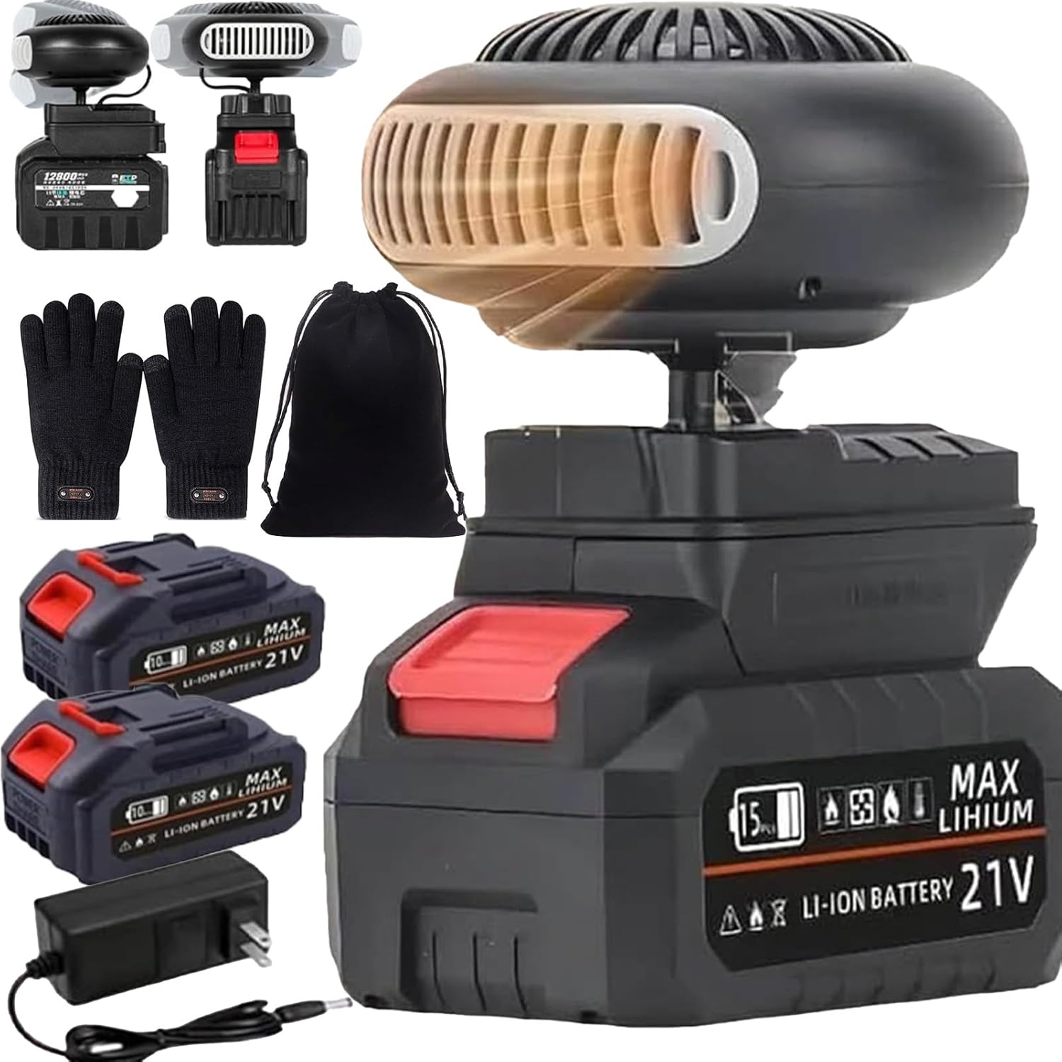 Upgrade Battery Operated Heaters, Battery Powered Heater, with Dual USB & 3000mah Batteries, Ultra Powerful/Rechargeable/Light/Portable/360-Degree Adjustable, for Indoors, Camping,Cars((10-cell)