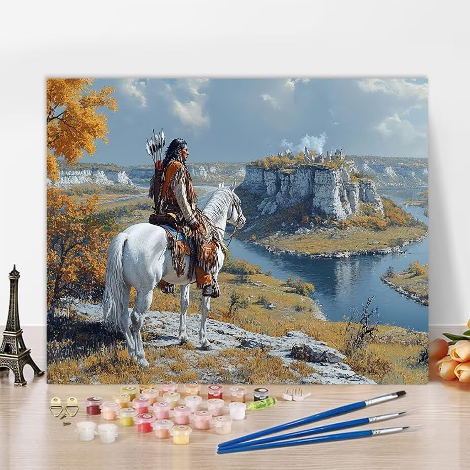 MOGTAA Pintura Por Números De Tigre Para Adultos Principiantes – Kit Completo Con Lienzo De 20x30.5 Cm Con Marco, Caballete De Madera, Pinceles Y Pigmentos Acrílicos, Arte DIY Para Decorar