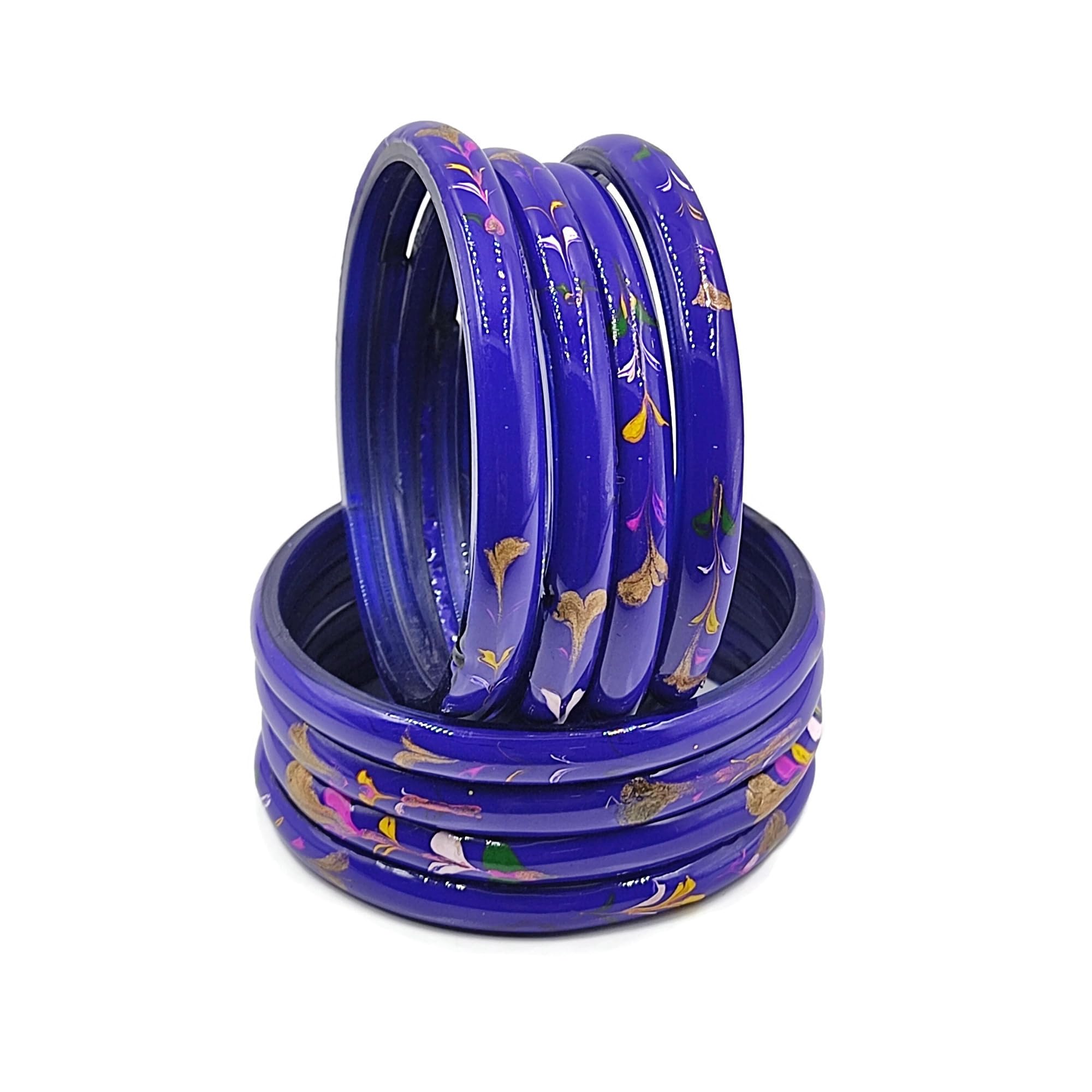 Manihar Glass Bangles Set With Beautiful Print For Women And Girls For Casual & Every Day Use, Rounded Edge Bangles (Brown, 2.8) (B0D9SBP866) Amazon Price History, Amazon Price Tracker