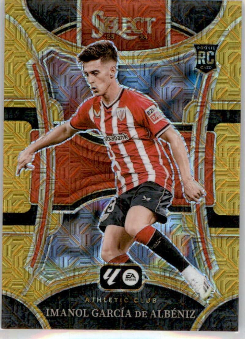 2023-24 Panini La Liga Select Gold Mojo #104 Imanol Garcia de Albeniz SER/10 Athletic Club Mezzanine Official Spanish League Soccer Card in Raw (NM or Better) Condition