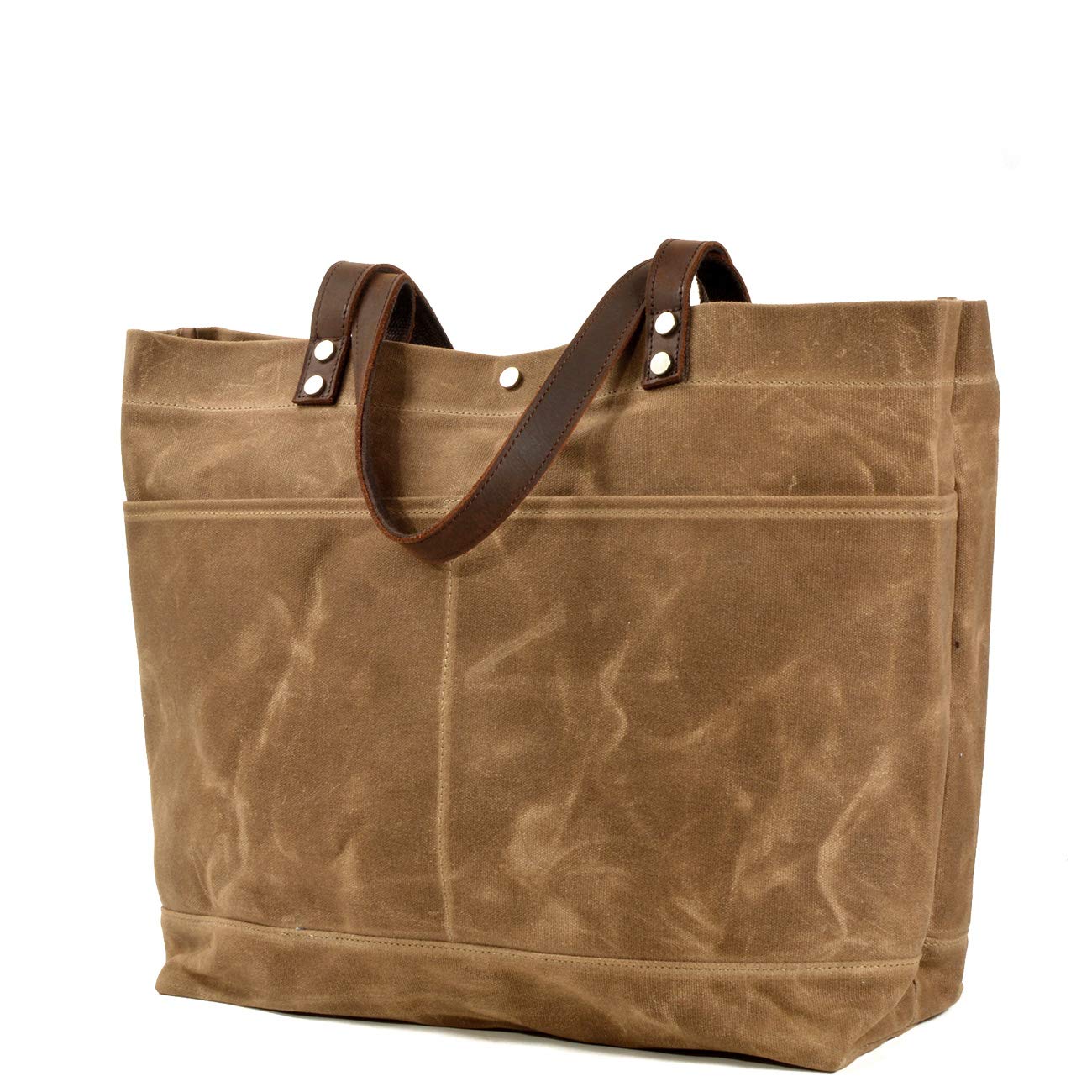 WUDON Waxed Canvas Travel Tote Bag - Extra Large Carryall Shoulder Bag for Women
