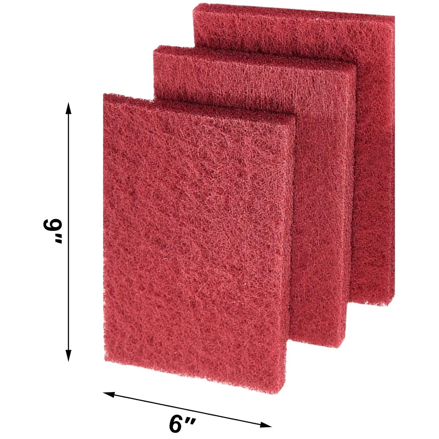 Premium Maroon General Purpose Scuff Pads, Pack of 10 6" x 9" Automotive Scotch Brite Pads for Scuffing, Scouring, Sanding, for Surface Preparation Automotive Car Auto Body Restoration Woodworking
