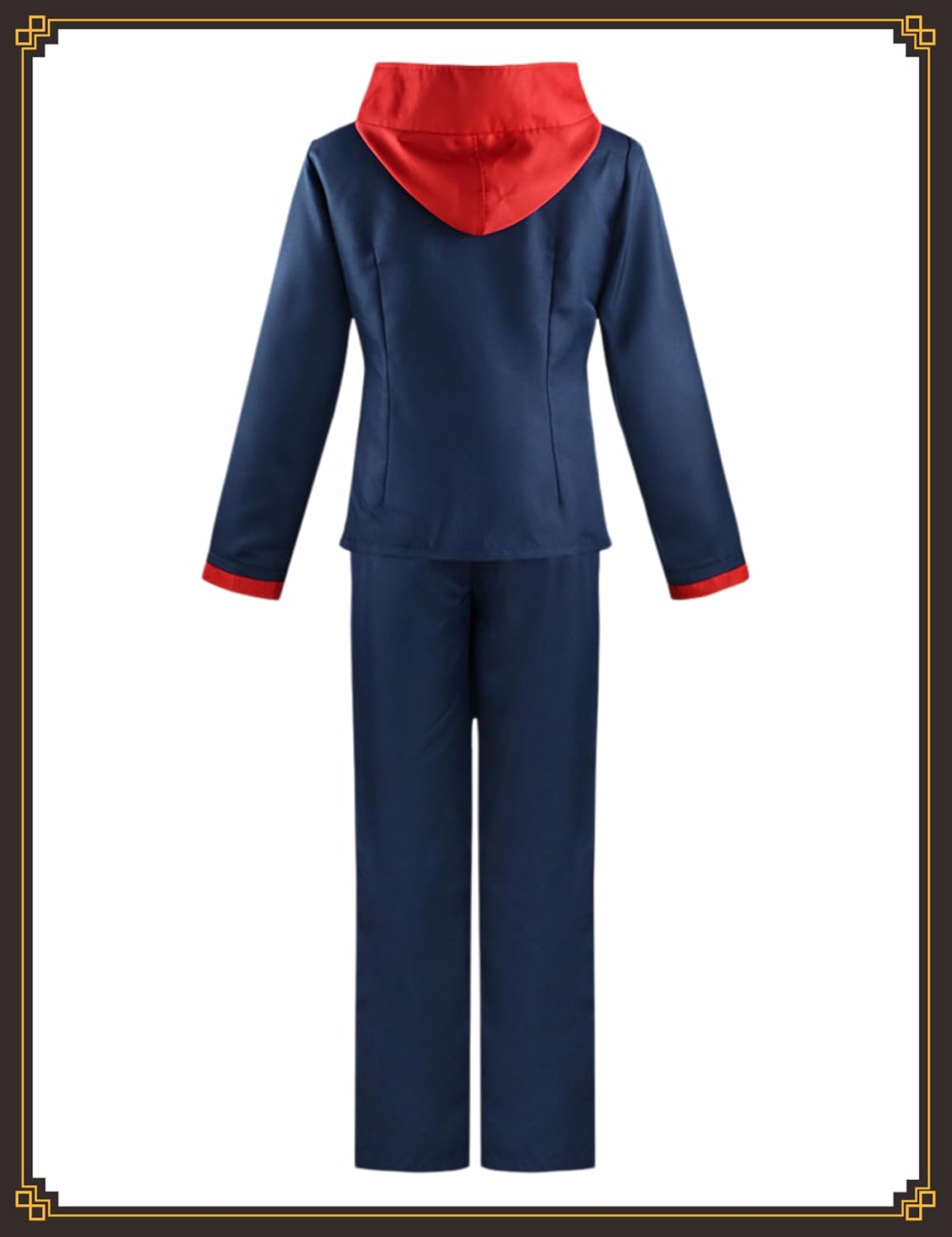 Men's School Uniform Men Blue Black Hooded Jacket Pants Full Set Halloween Costume Adult Outfit