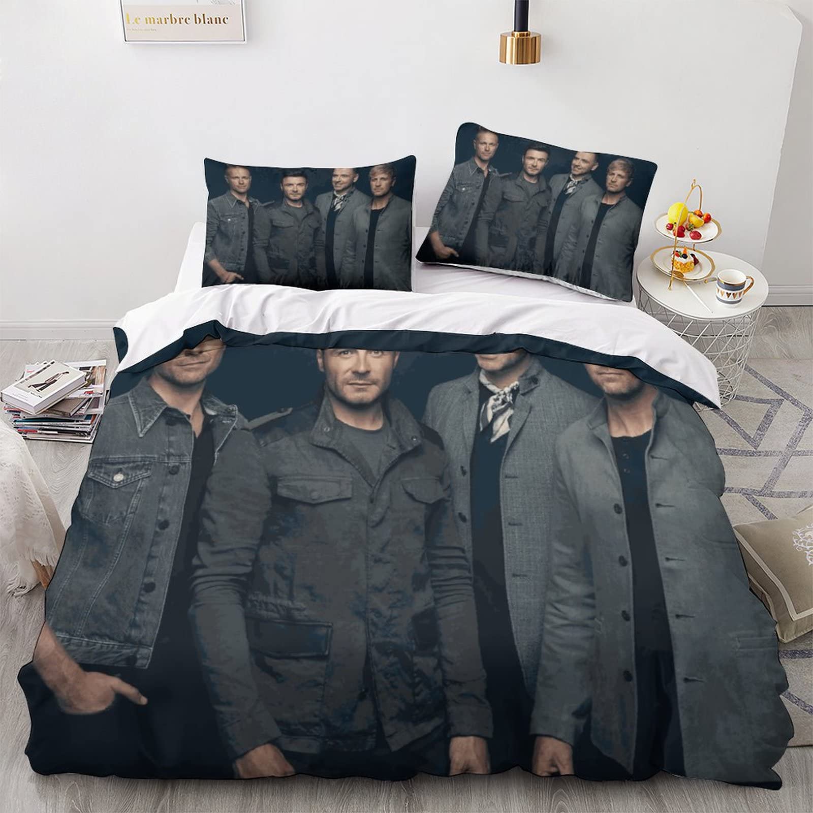 XYueww Westlife Band 3D Print Duvet Cover Set Bedding Set Soft Microfiber Quilt Cover & Pillowcases with Zipper Closure for Kids Teenagers Adult Aged Set 3 Pieces Double（200x200cm）