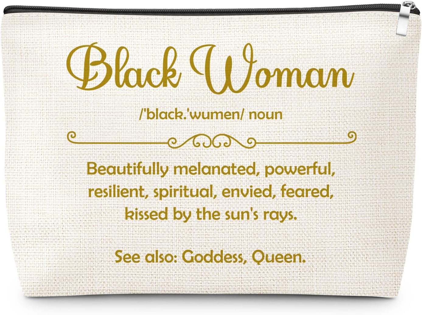 Gifts for Black Women Makeup Bag African American Black Lady Women Girl Magic Afro Gifts Idea for Best Friend Positive Encouragement Inspirational Birthday Gift for Her Cosmetic Bag with Zipper