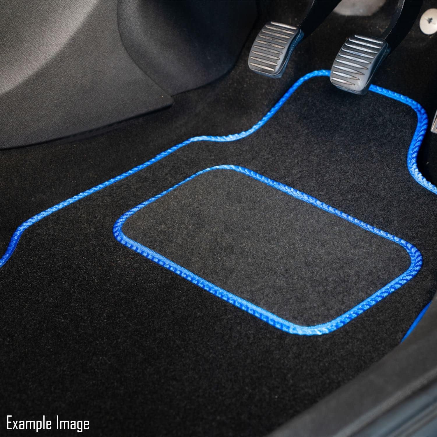 Car Mats for Hyundai i20 (20152020) Tailored Fit Blue Trimmed Floor Mat Set Accessory Black