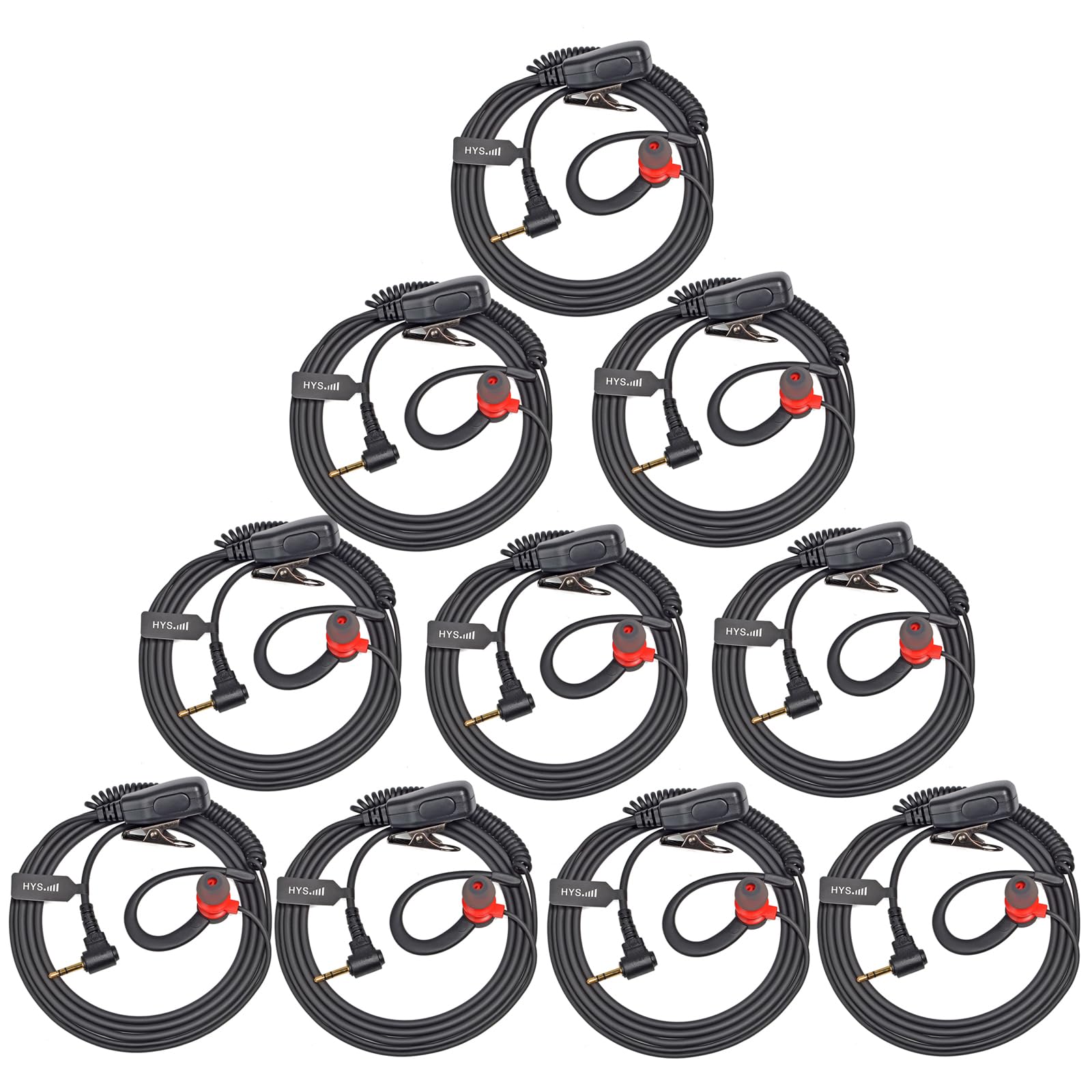 HYS 1 Wire T465 T800 T600 G Shape Walkie Talkie Earpiece with Mic PTT