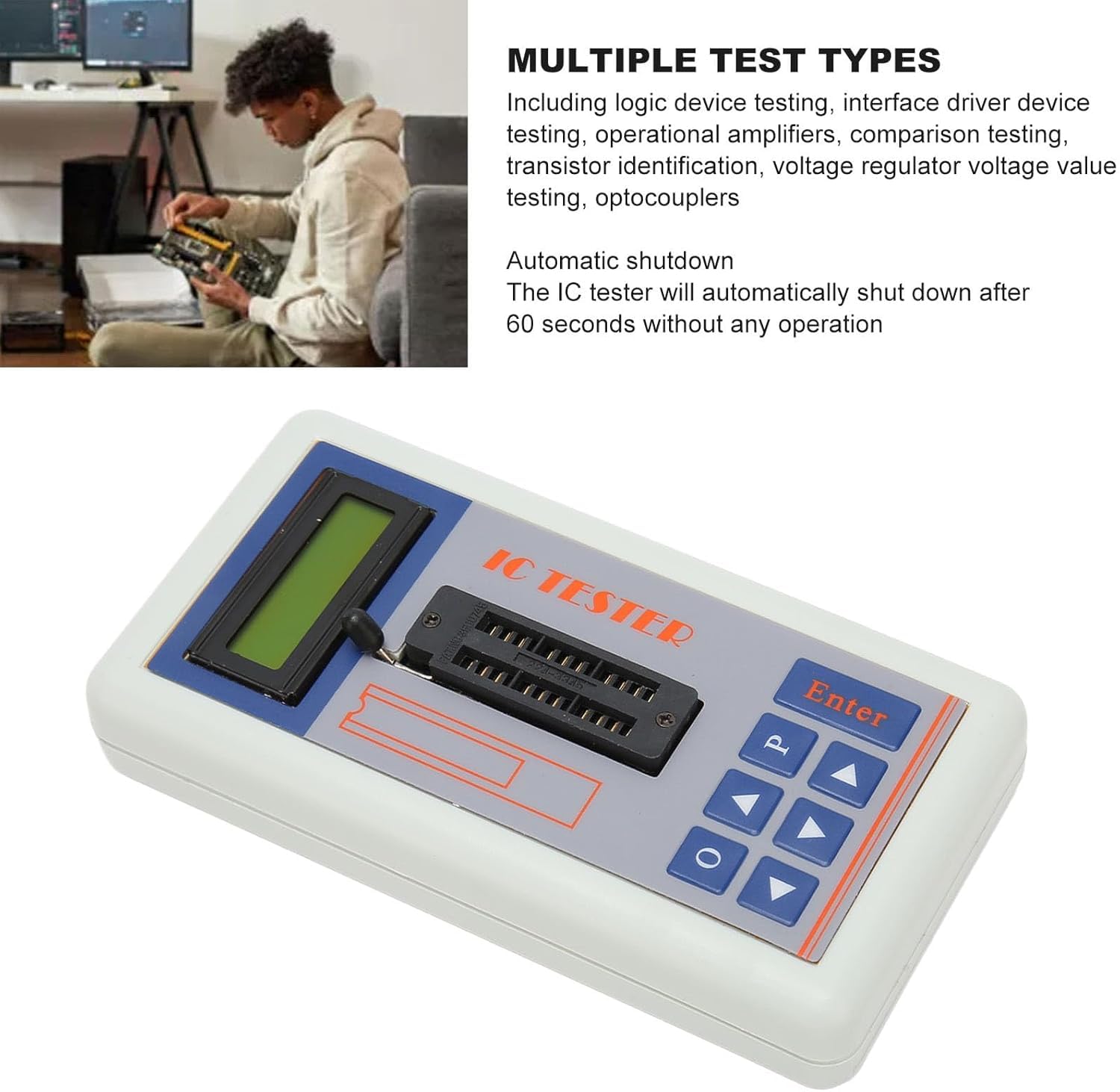 Integrierter Schaltkreis, TSH-06F Tester Für Integrierte Schaltungen, IC-Chip-Testers mit 1300 Integrierten Chip-Datenmodellen, Transistor Testers mit 5 V, 3,3V