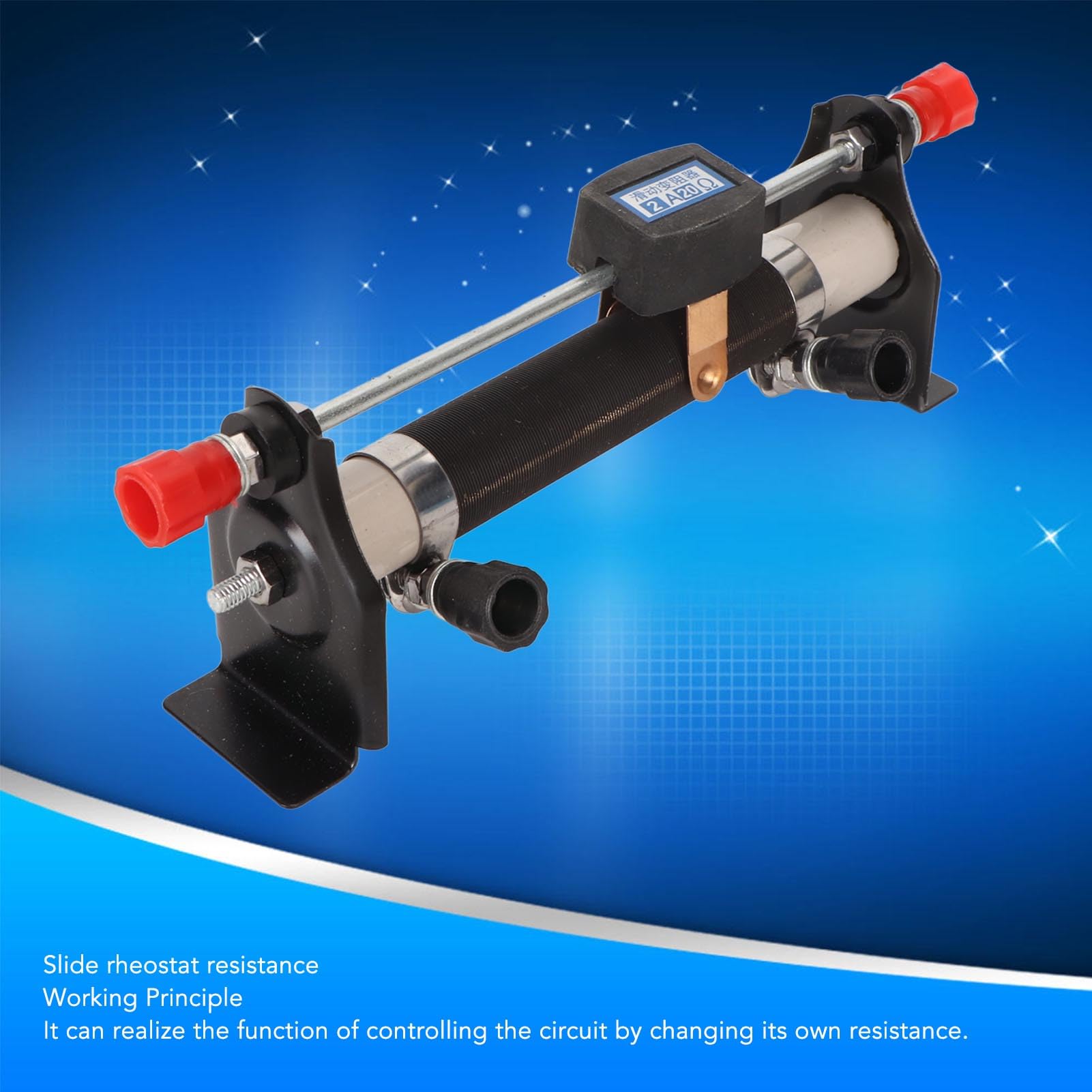 Schiebe-Rheostat-Widerstand, Doppelter Verwendungszweck, Konstanter und Variabler Widerstand, 2 A, 20 Ω, Schiebe-Rheostat-Widerstand, Labor-Forschungswerkzeug für den Physik- und