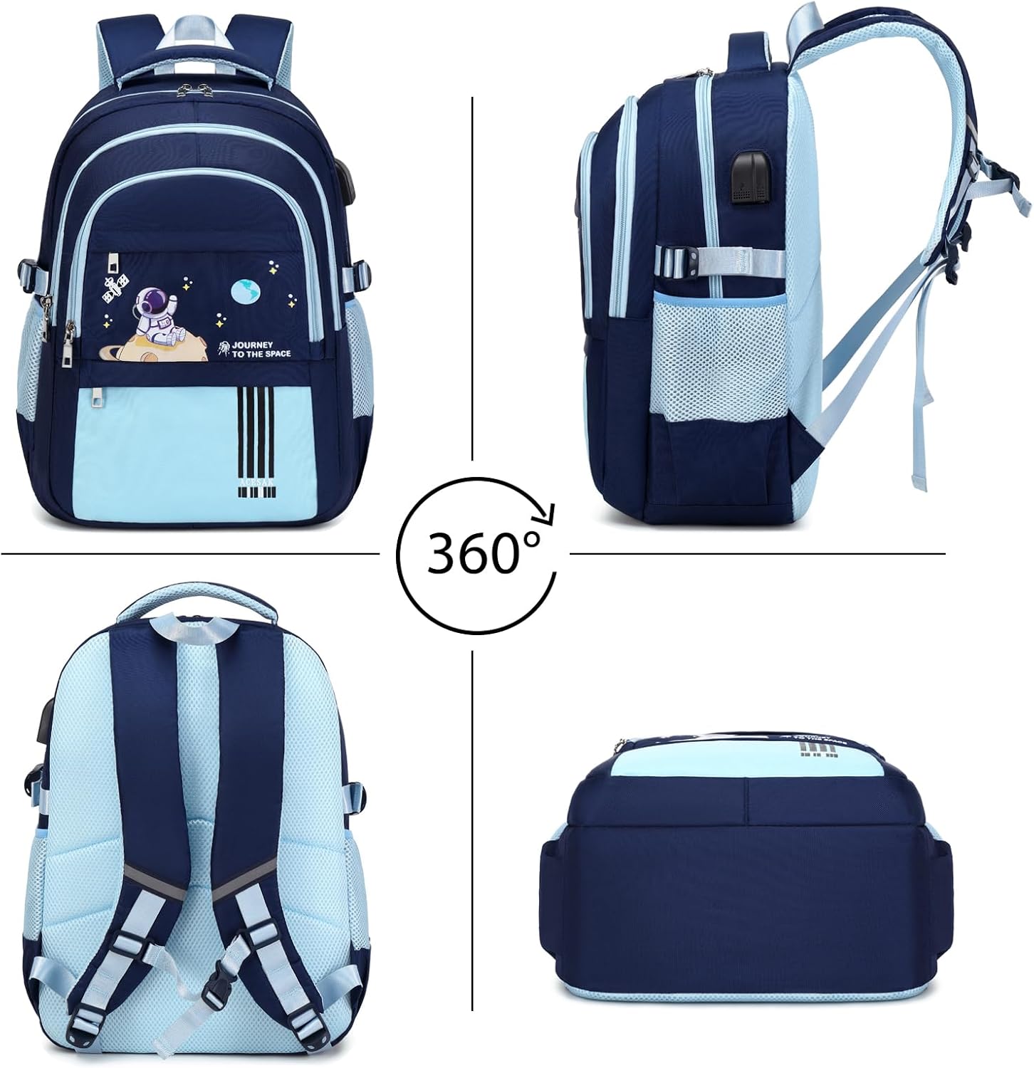 Backpack for Boys - Boy Backpack Schoolbag for Boys Kids Children Teens Girls Elementary Middle School Bags, Waterproof Lightweight Kids Bookbag Backpacks Casual Daypack with Lunch Bag Set - Image 7