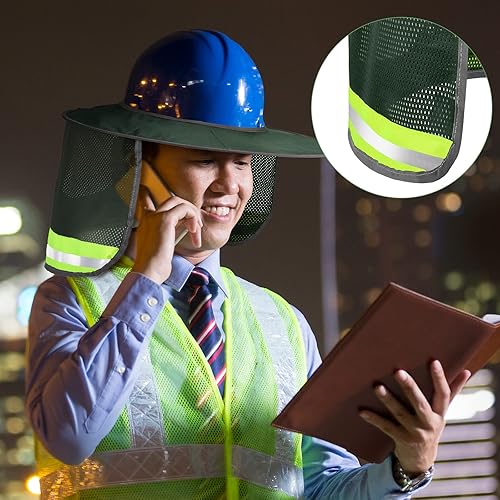 Miniatura 6 de SATINIOR 2 unidades de casco de protección solar para el cuello, alta visibilidad, malla de ala completa, protección solar y polaina para el cuello,