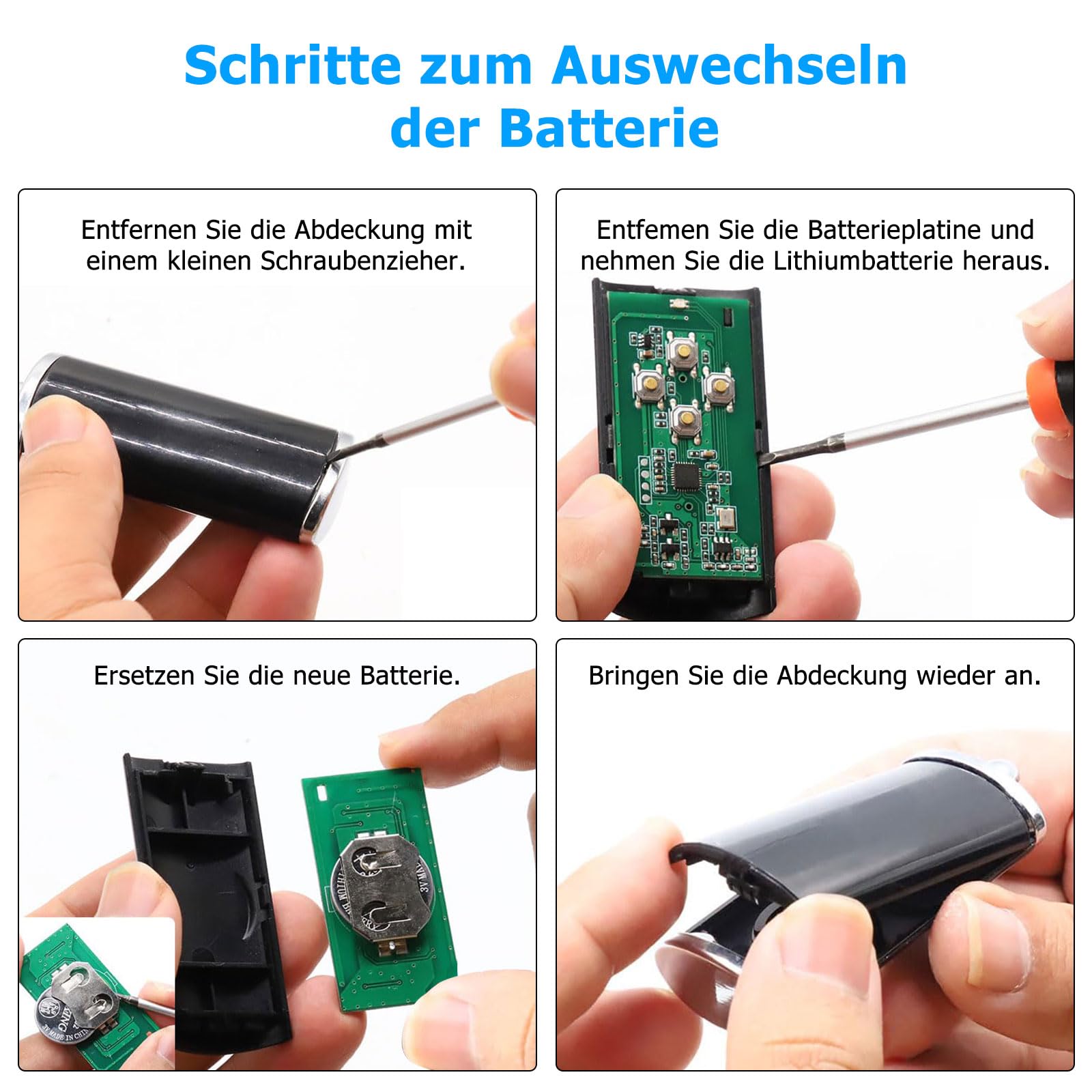 Trasmettitore di Ricambio HSE4-868-BS, Apriporta Garage 868,3 MHz, 4 Canali, Compatibile HSE2-868-BS, Nero