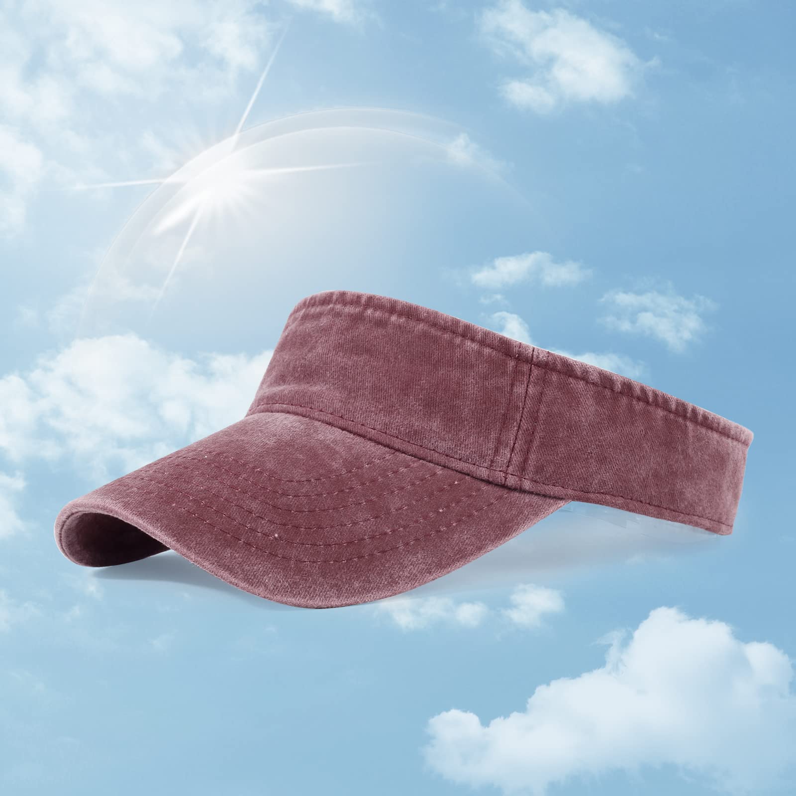 Confezione da 3 visiere parasole per donne e uomini, cappelli da sole sportivi leggeri con visiera regolabile in twill di cotone