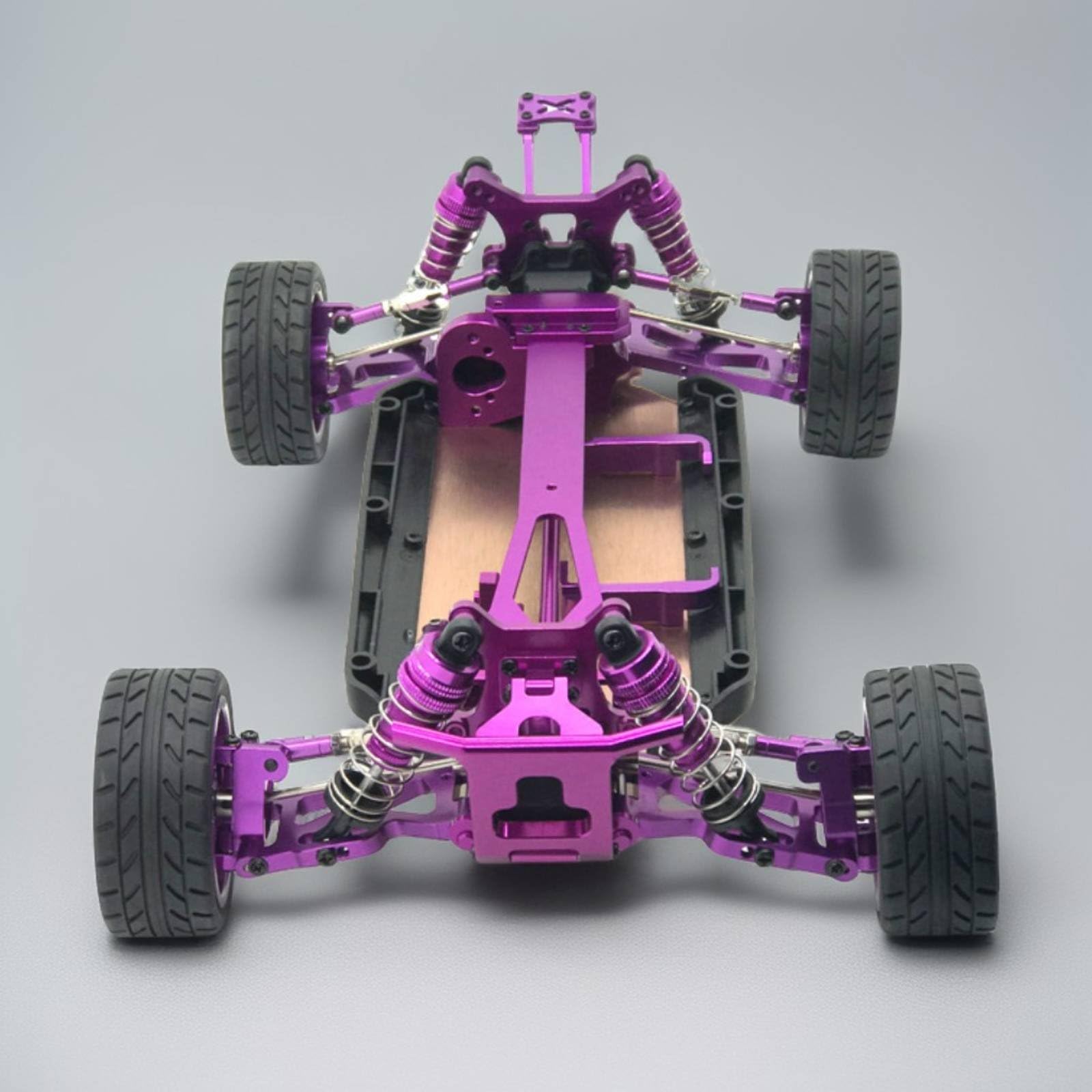 predolo Chasis RC de Aluminio para Coche Teledirigido Marco Bastidor Estructura Metal Resistente y Rigidez Mejorada Montaje /12 Adecuado para Aficionados y Carreras en Pista y Terreno, Rojo
