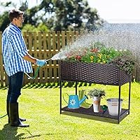 Vista 7 de WONDER GARDEN Raised Garden Bed-Planter Box - Elevated Raised Garden Beds Outdoor with Legs & Storage Shelf for Vegetables Flower Herb Backyard