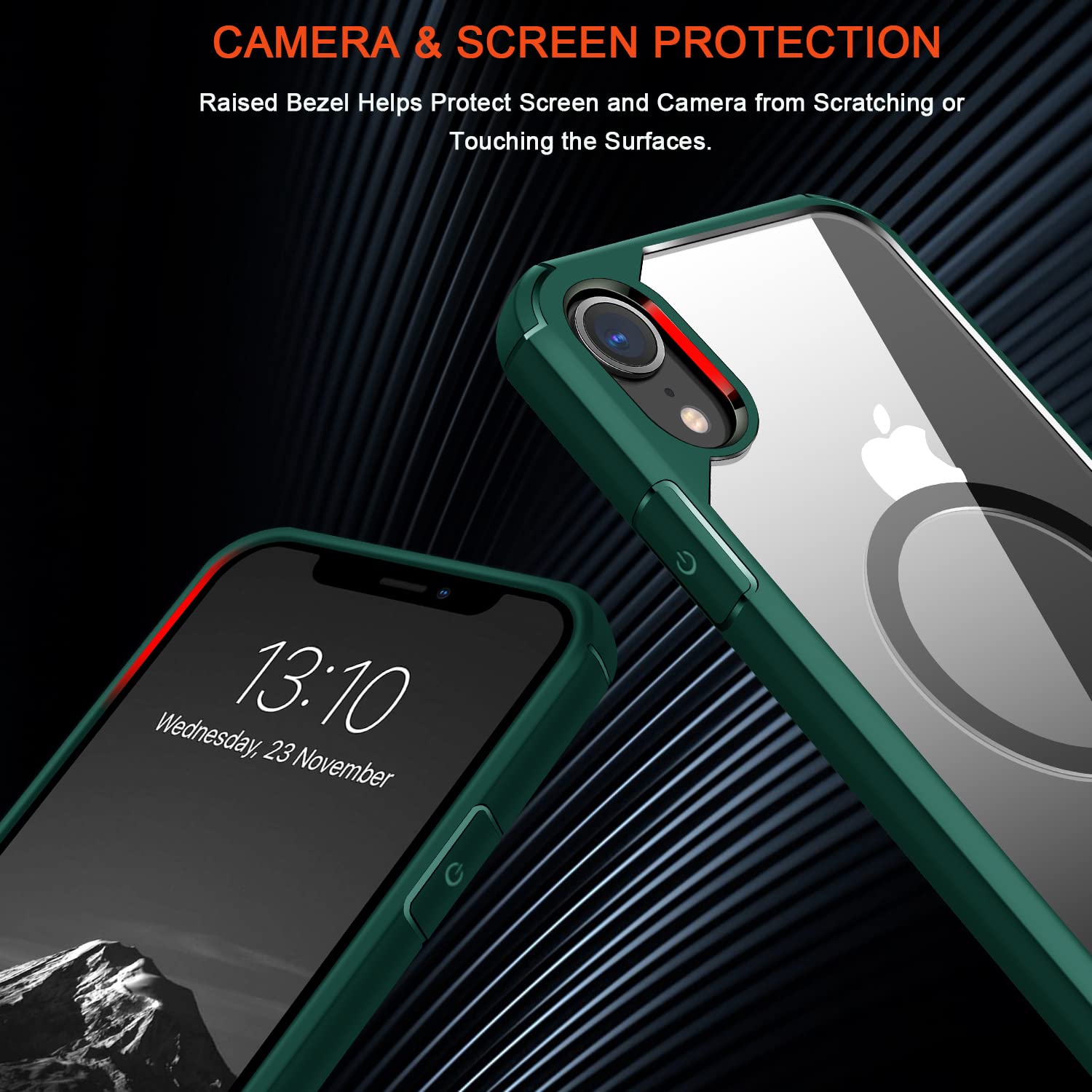 TENDLIN Magnetica Cover per iPhone 12 / iPhone 12 Pro [Compatibile con MagSafe] Trasparente Rigida PC Retro Custodia Protezione Paraurti in TPU Morbido Antiurto Sottile Protettiva Custodia - Blu