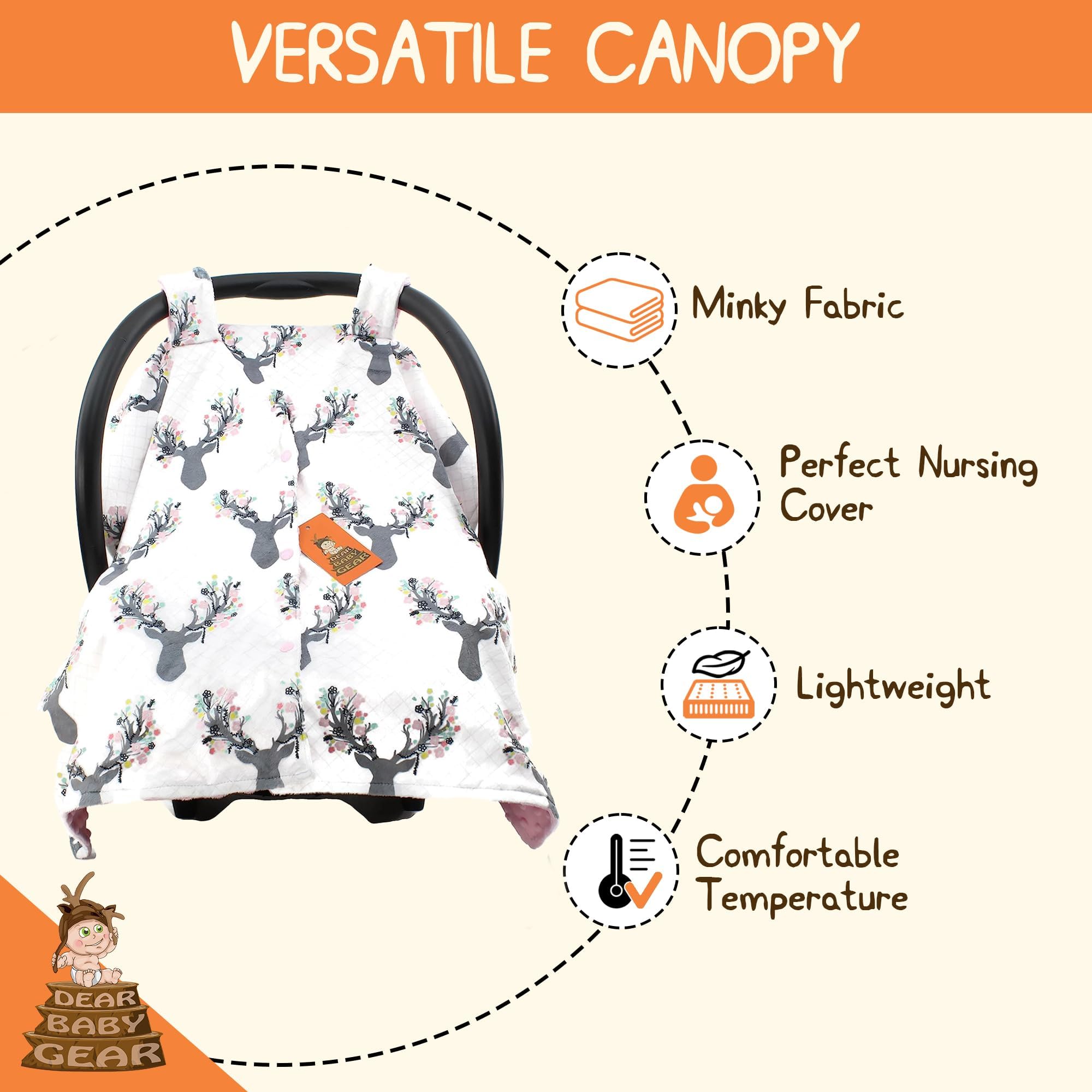 Dear Baby Gear Deluxe Koc dla niemowląt z drewna i kwiatów